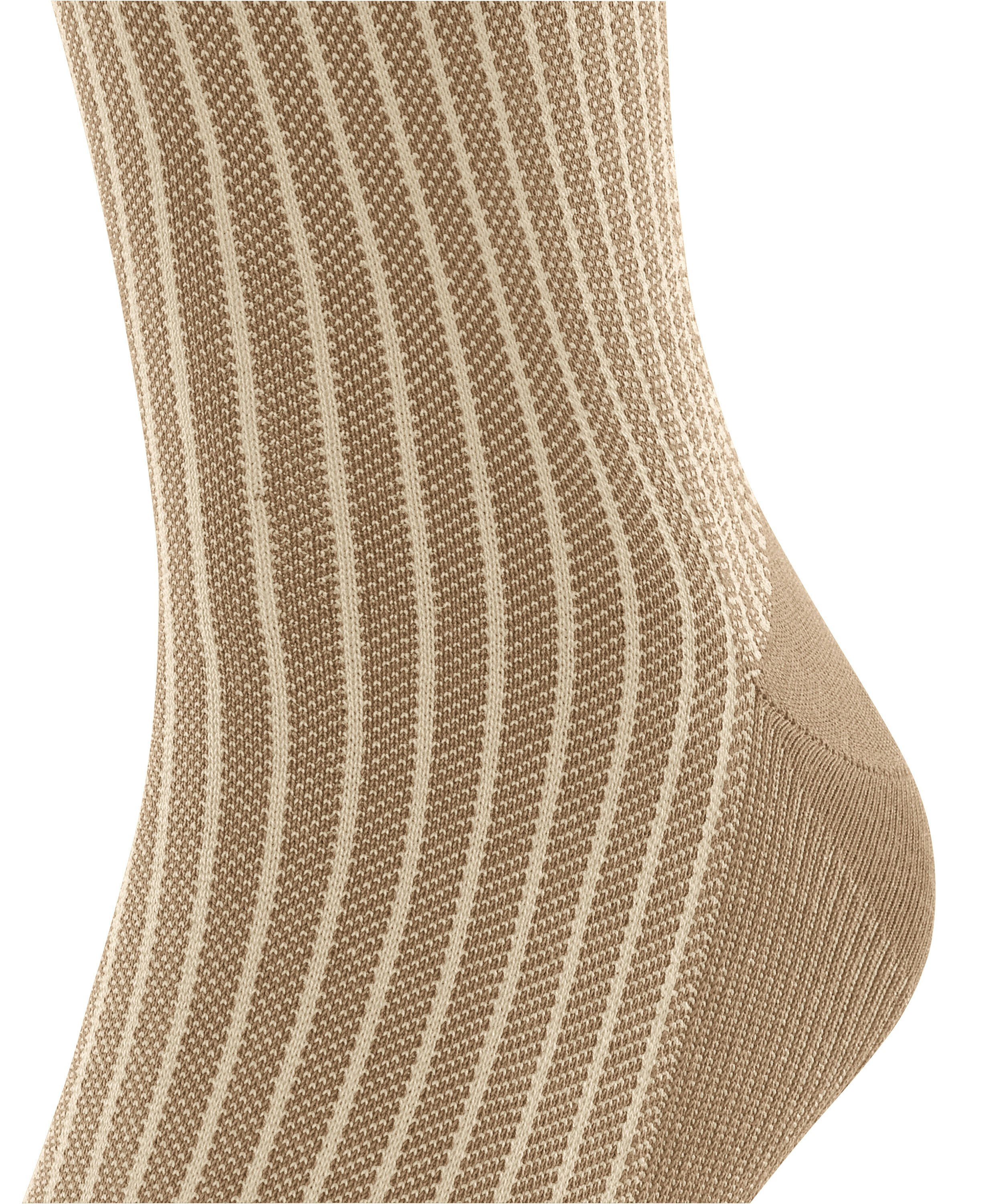 FALKE Oxford Stripe heren kniekousen, beige (camelange)