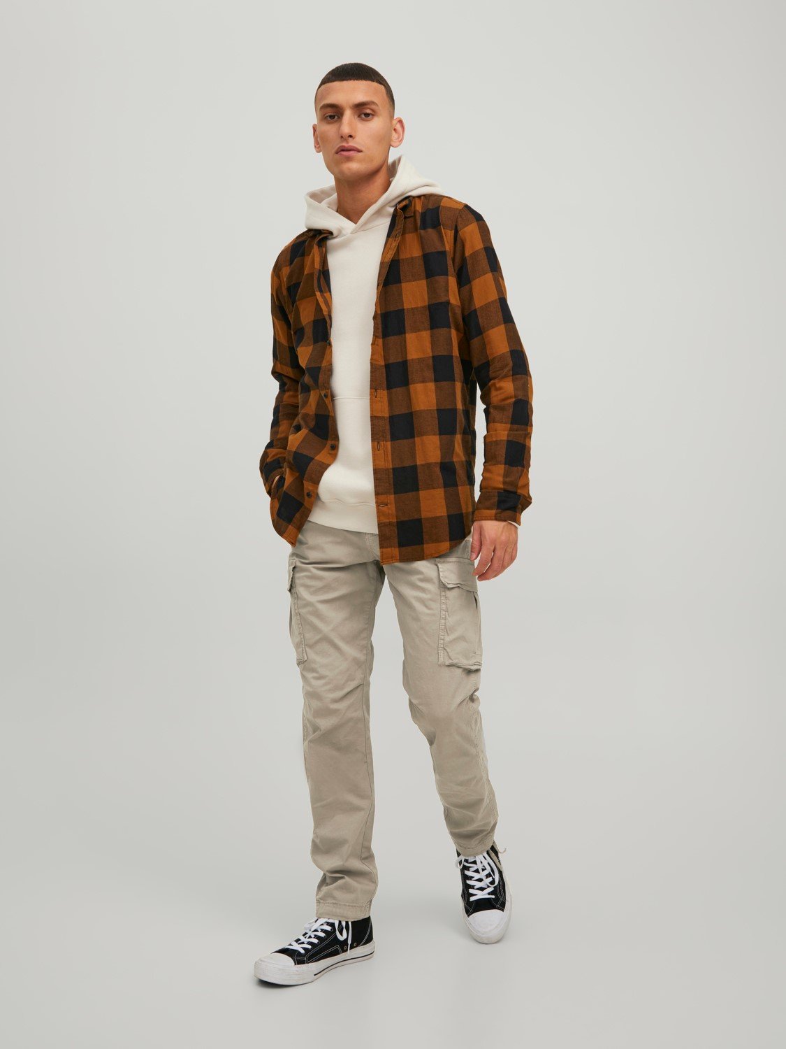 JACK & JONES Ace Tucker Cargoa loose fit, heren cargo broek, beige