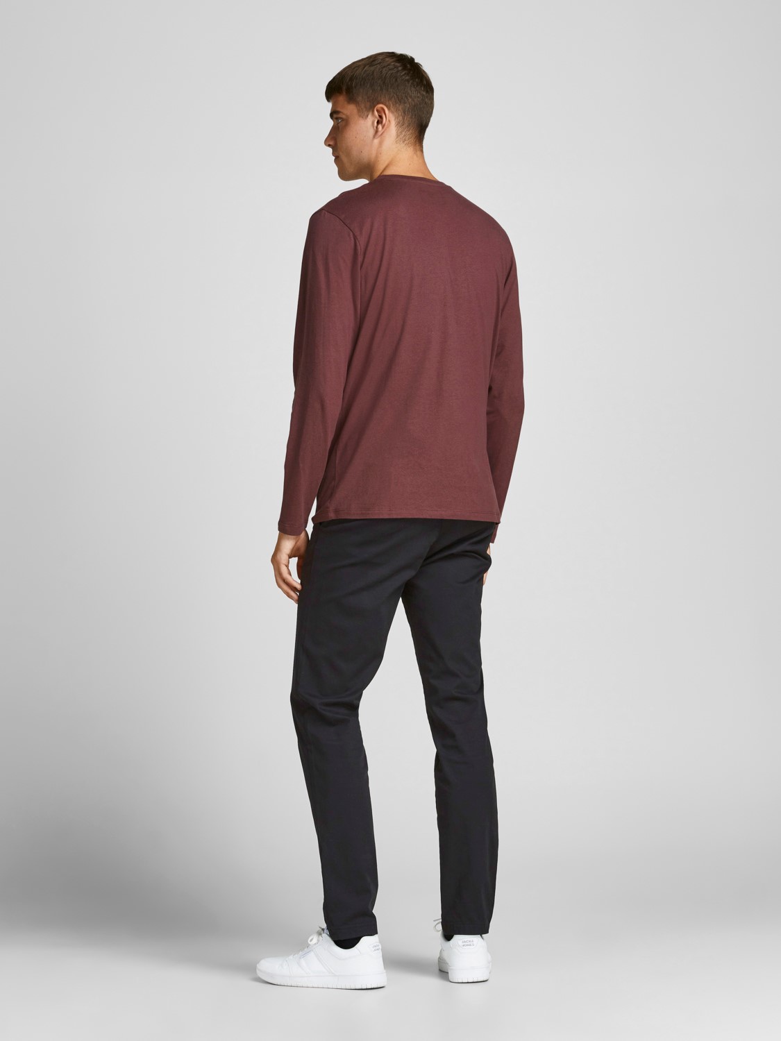 JACK & JONES Marco Bowie Black loose fit, heren chino, zwart