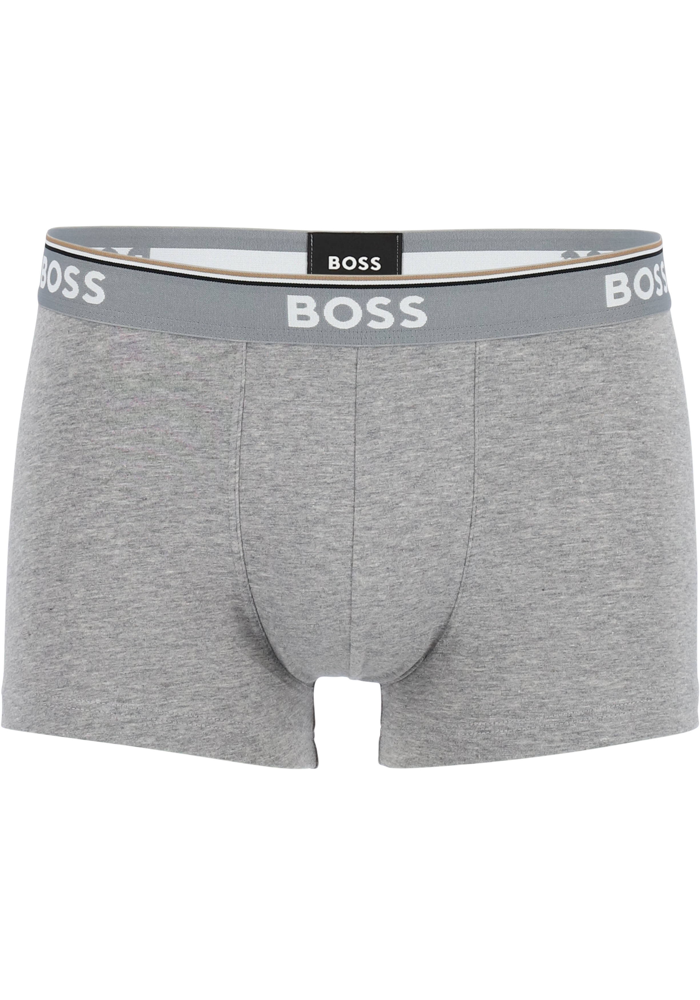 HUGO BOSS Power trunks (3-pack), heren boxers kort, grijs, grijs, zwart