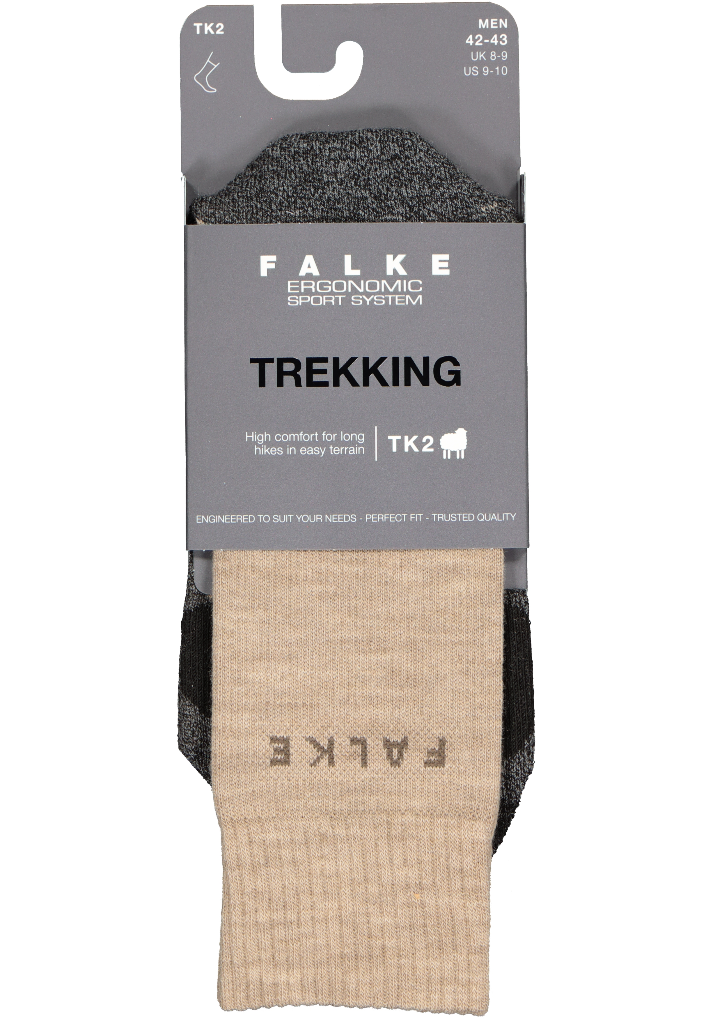 FALKE TK2 heren wandelsokken, beige (nature melange)