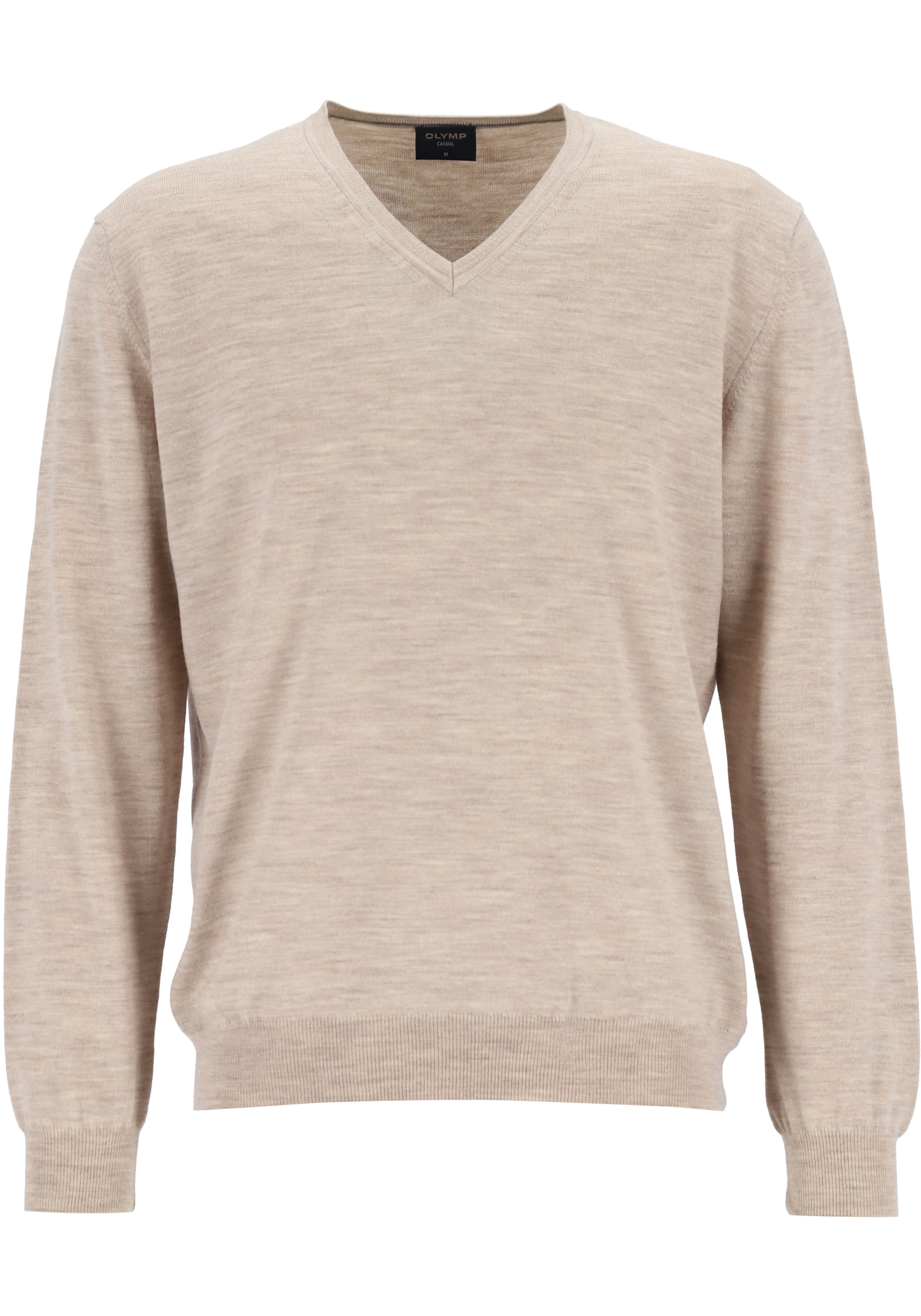 OLYMP modern fit trui wol, V-hals, beige