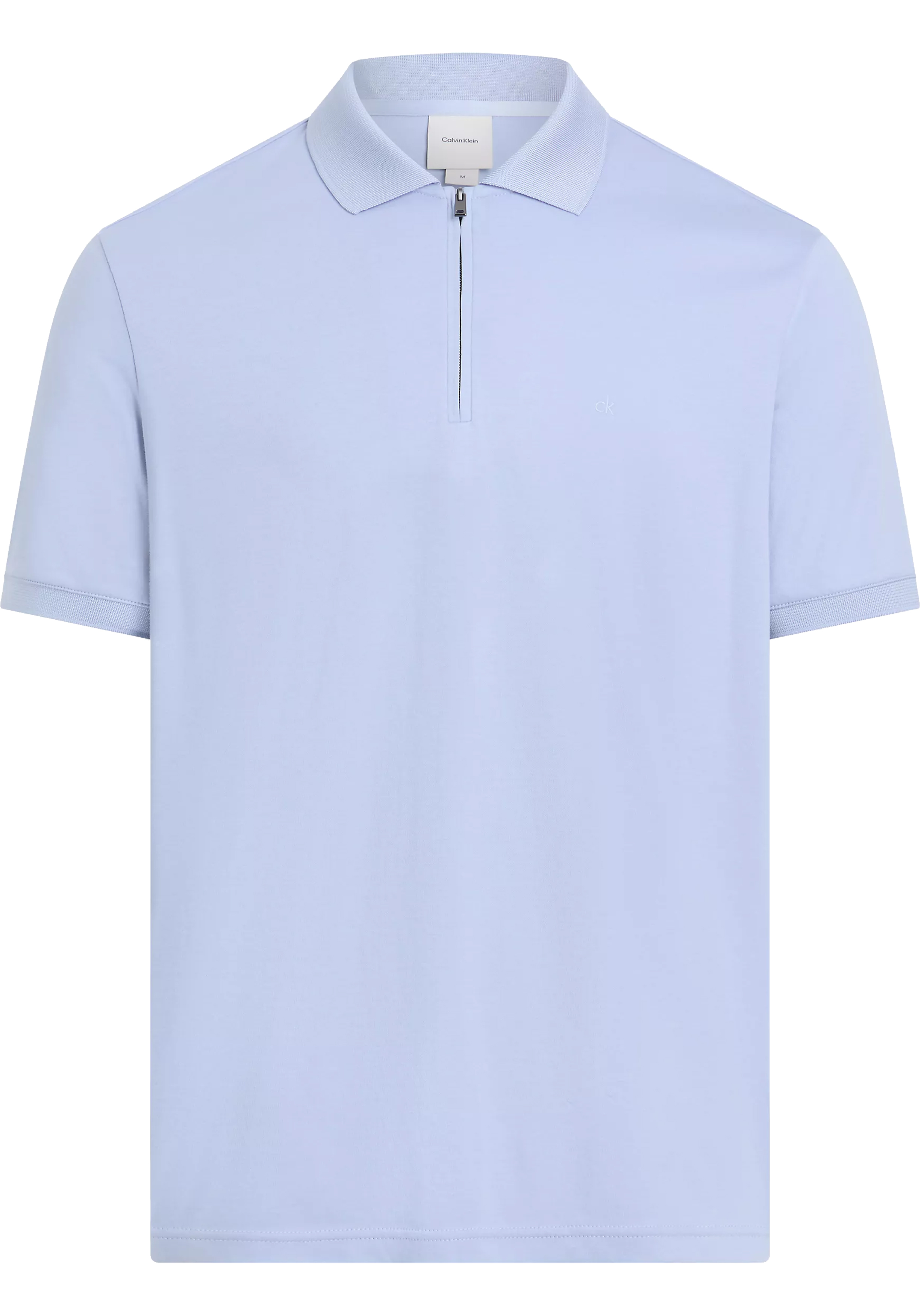 Calvin Klein Liquid Touch Zip Regular Polo, heren poloshirt, blauw