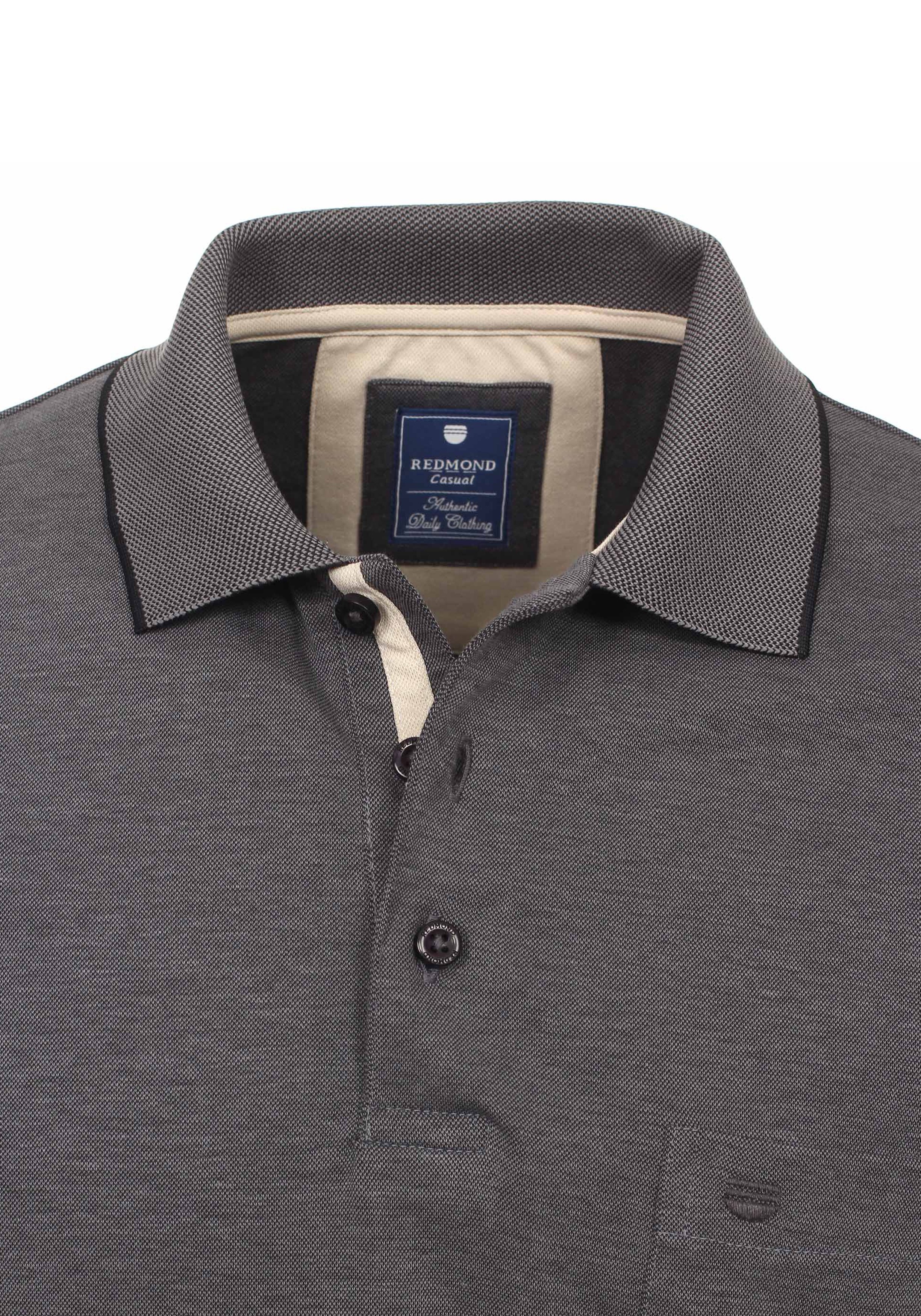 Redmond regular fit poloshirt, antraciet melange 