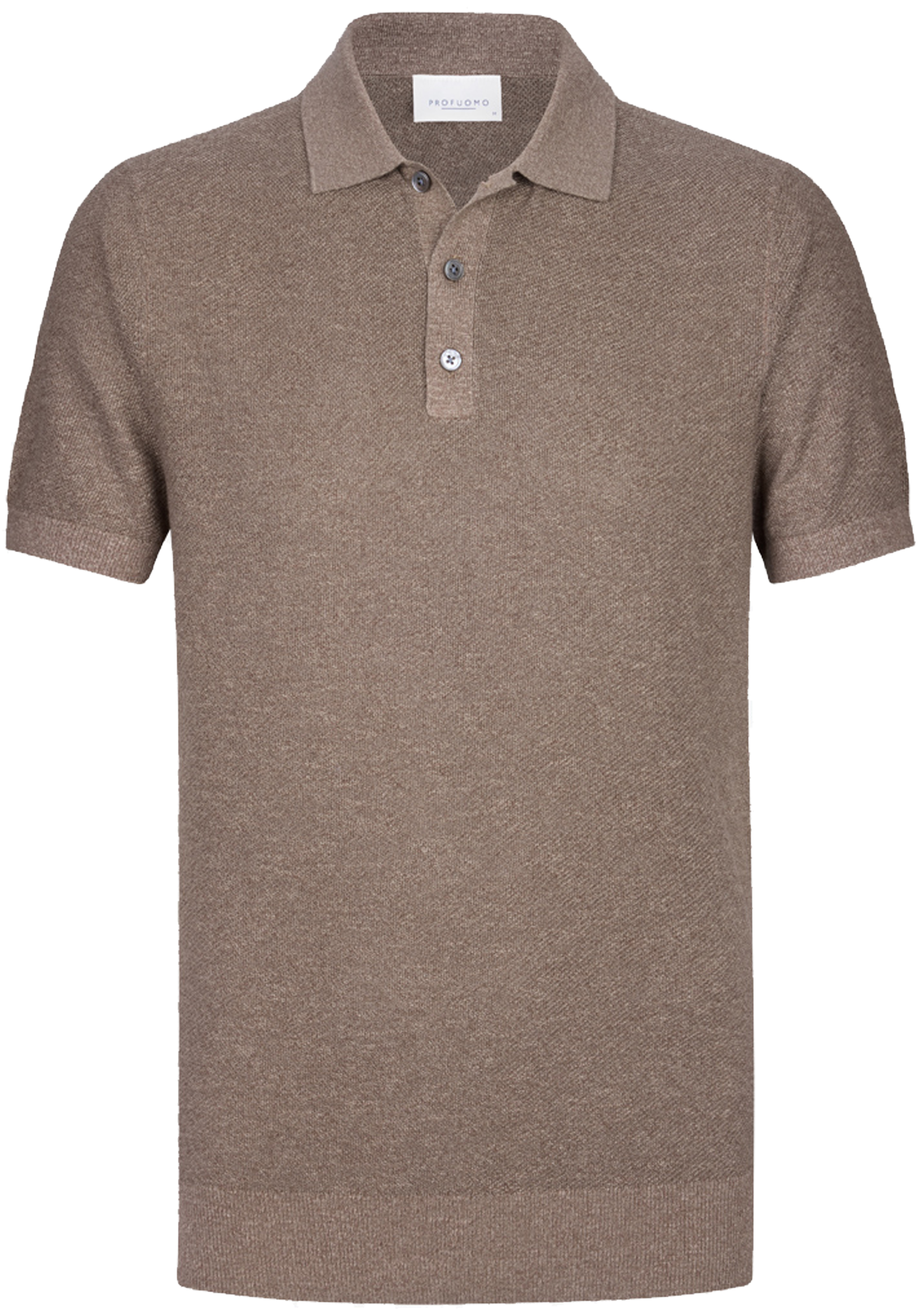 Profuomo slim fit heren polo, bruin