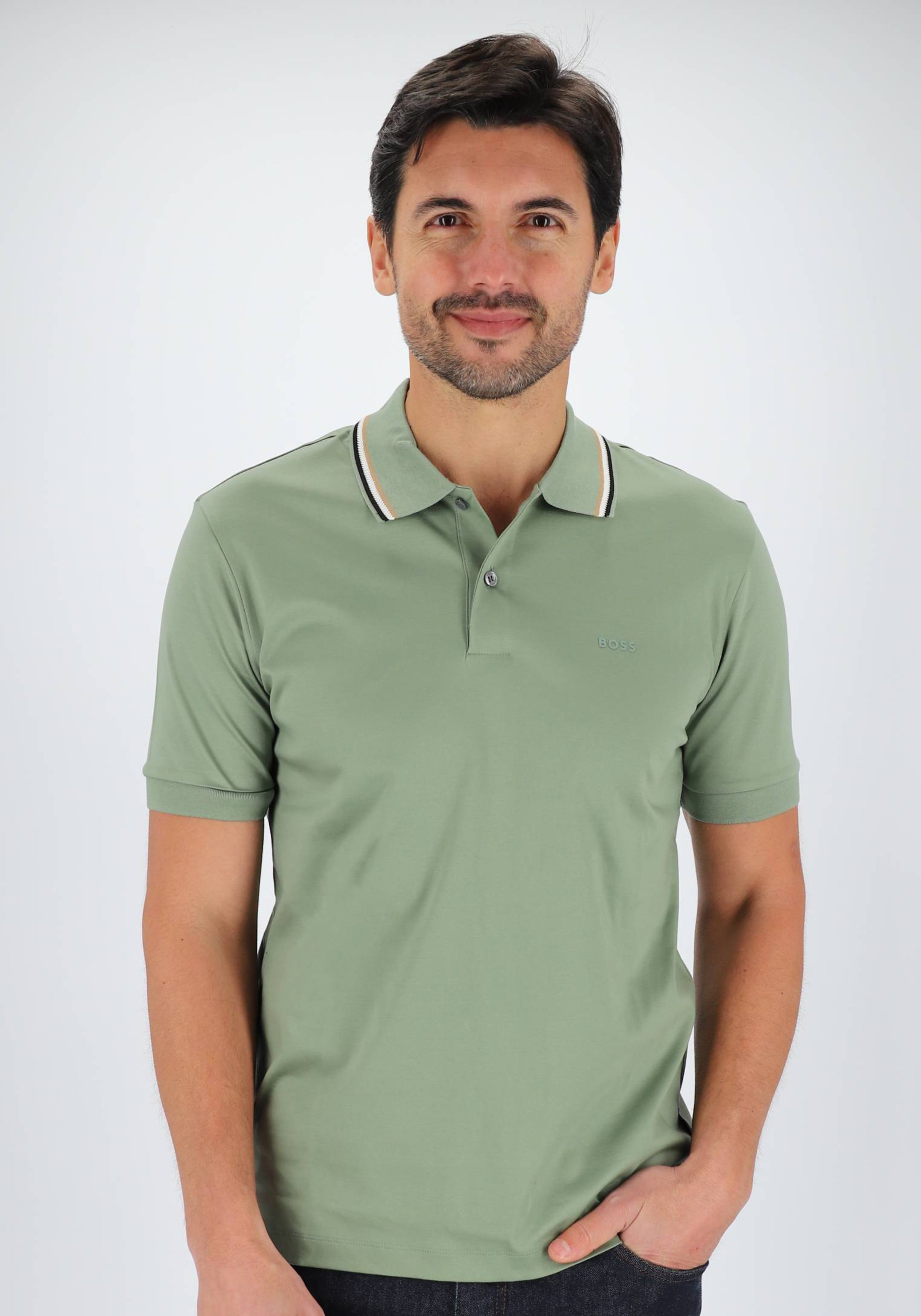 BOSS Penrose slim fit polo, jersey, lichtgroen