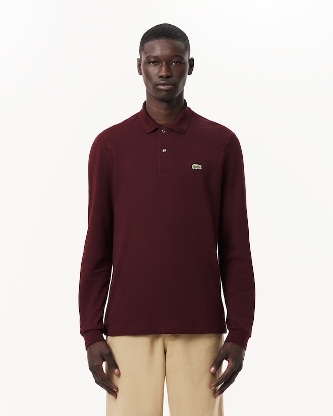 Lacoste Classic Fit polo lange mouw, espresso bruin