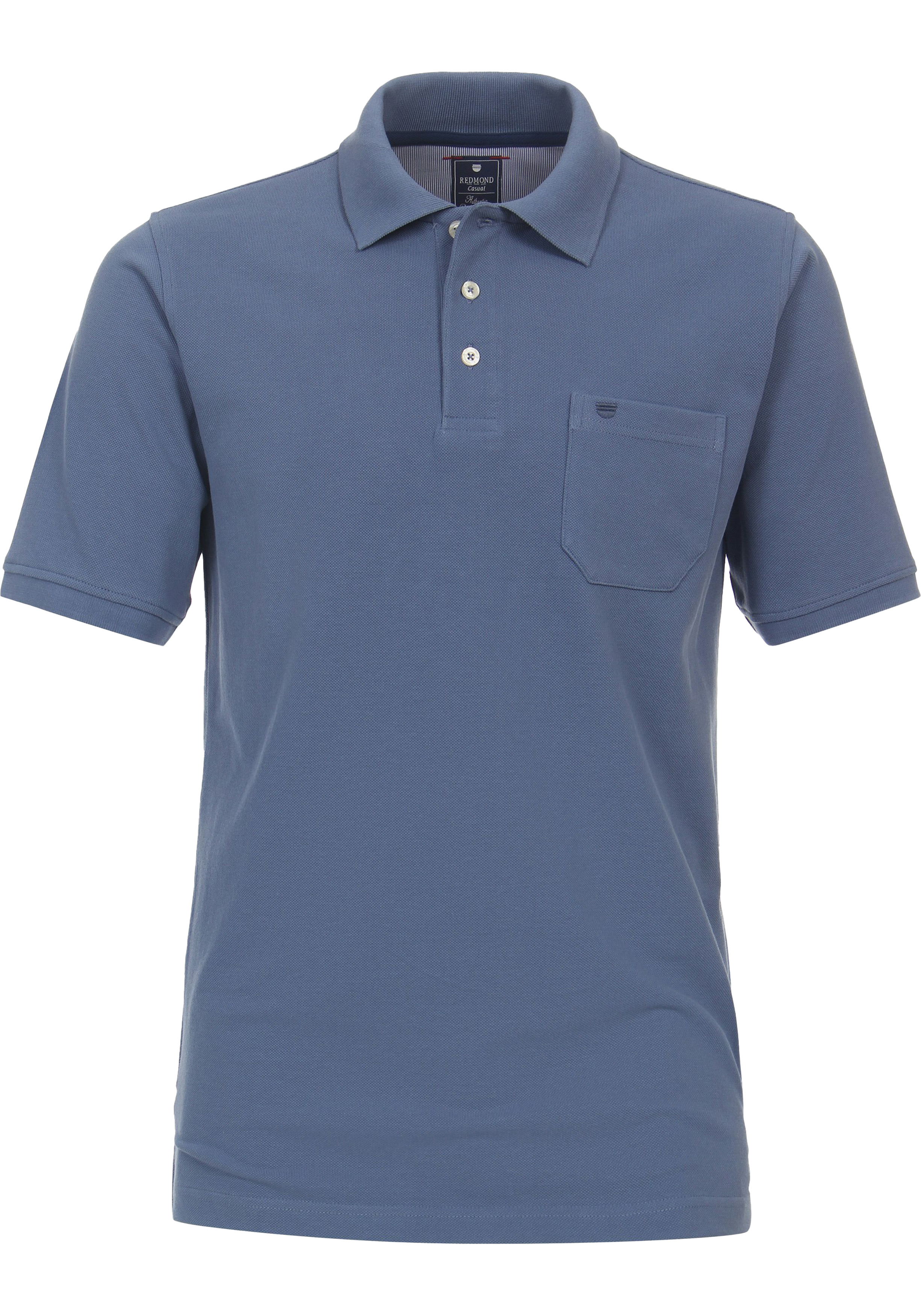 Redmond regular fit heren polo, pique, blauw