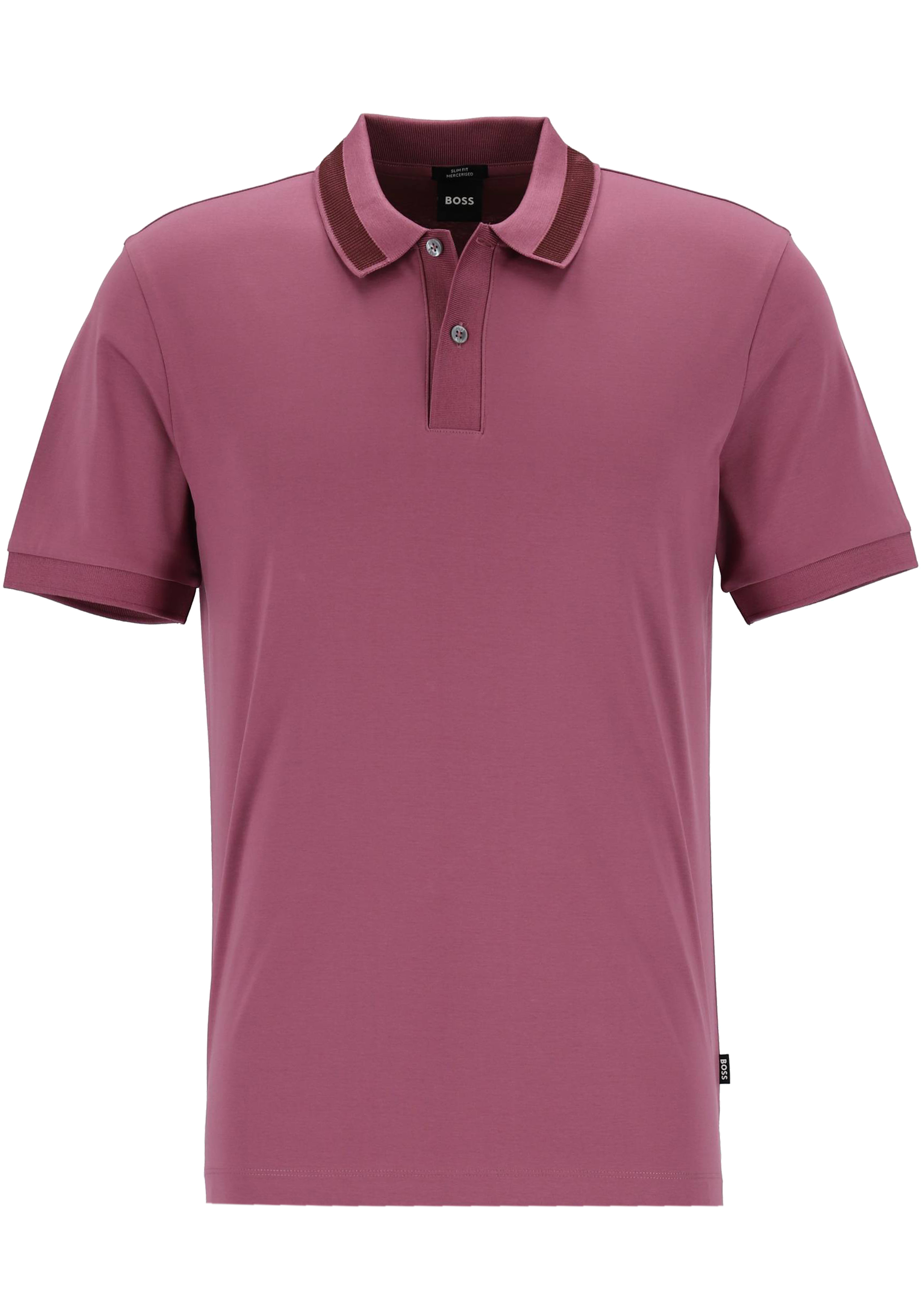 BOSS Phillipson slim fit heren polo, pique, paars