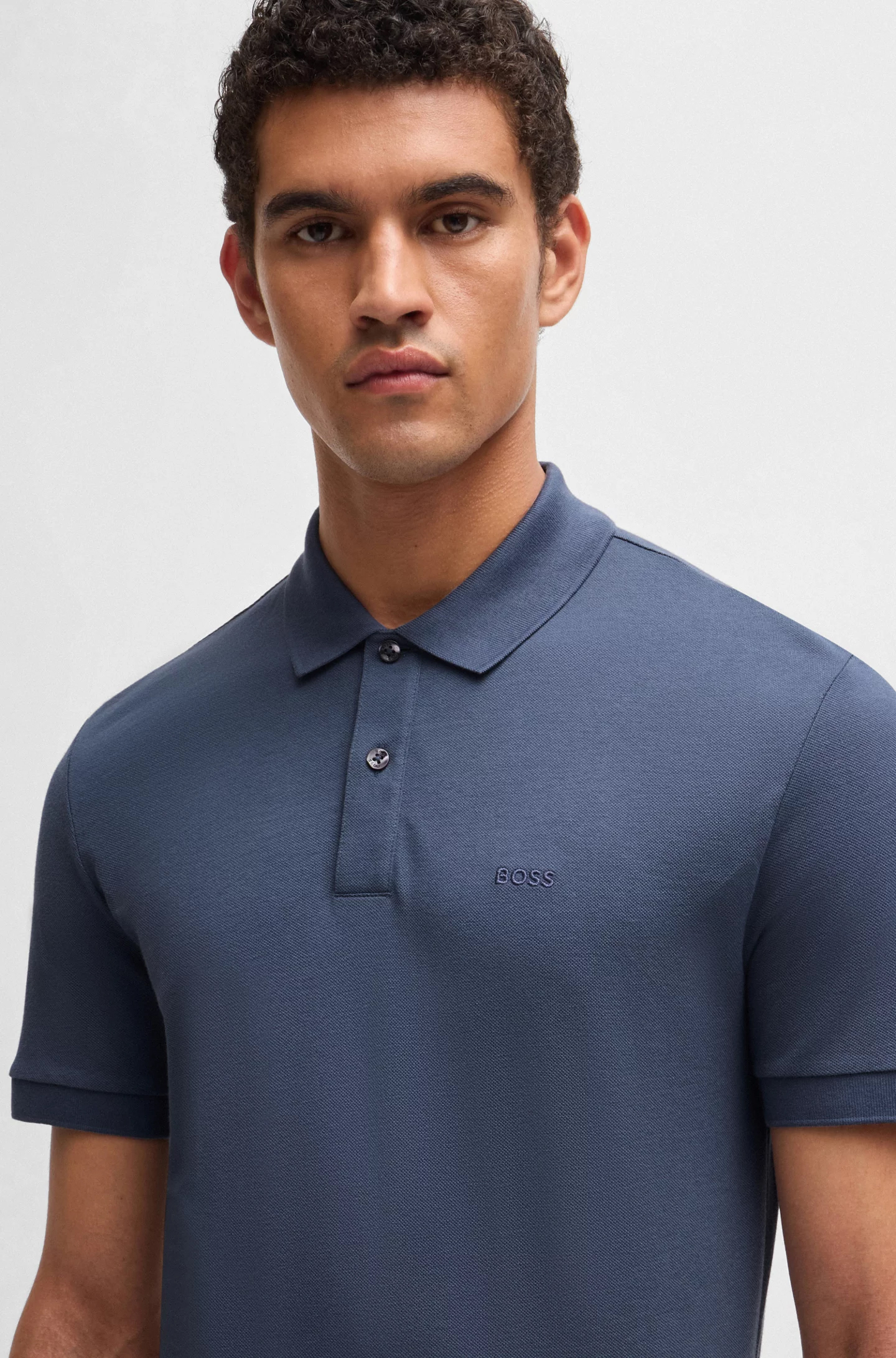 BOSS Pallas regular fit polo, pique, blauw