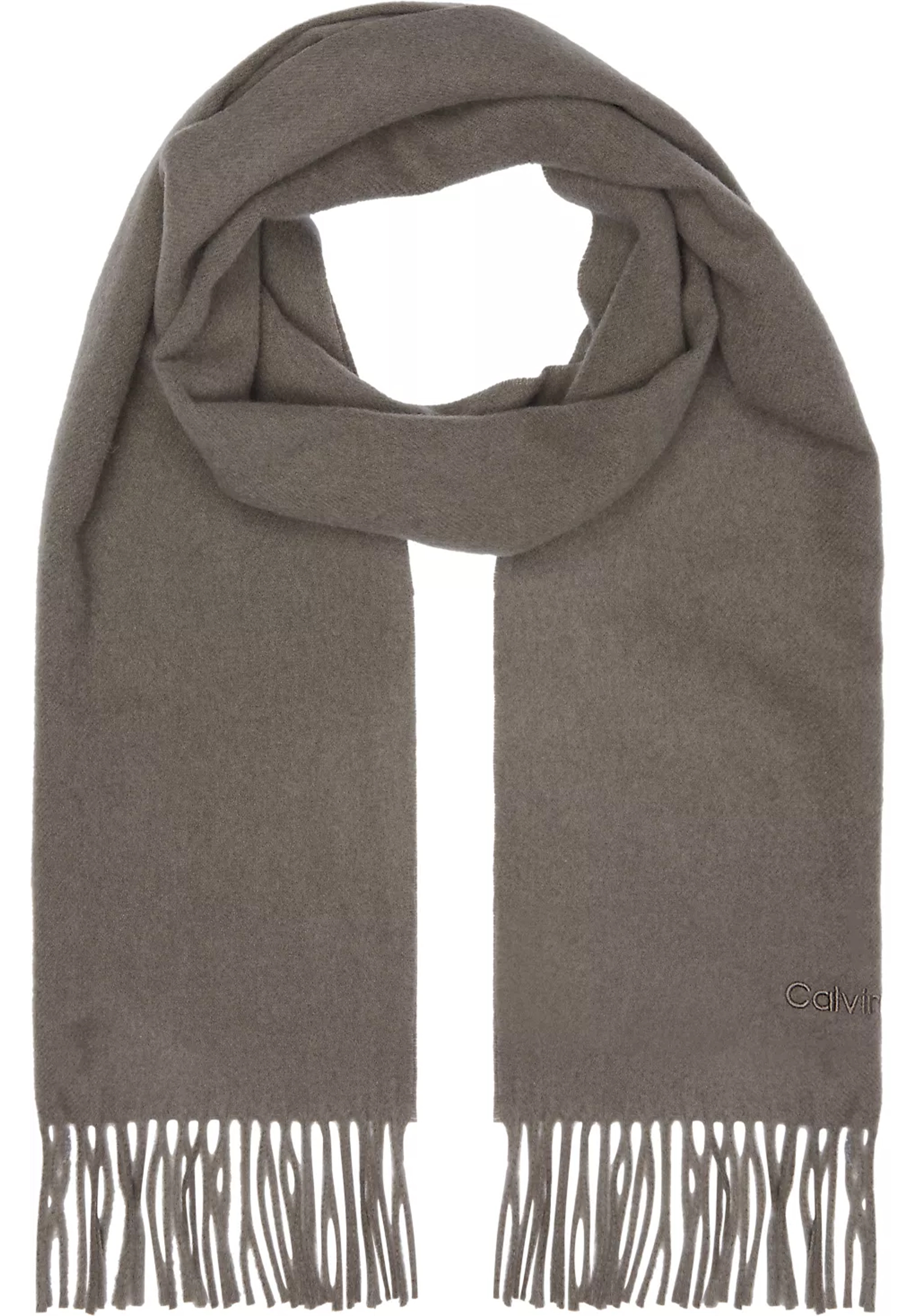 Calvin Klein sjaal, classic wool scarf, beige