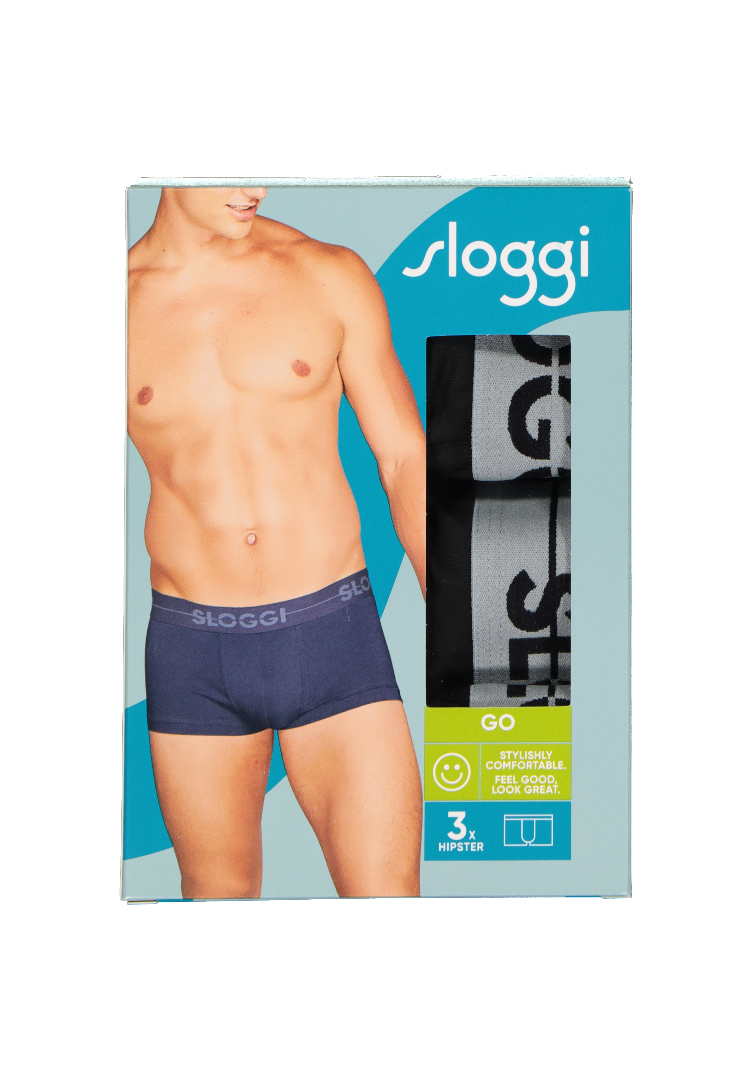 Sloggi Men GO Hipster, heren boxers (3-pack), zwart