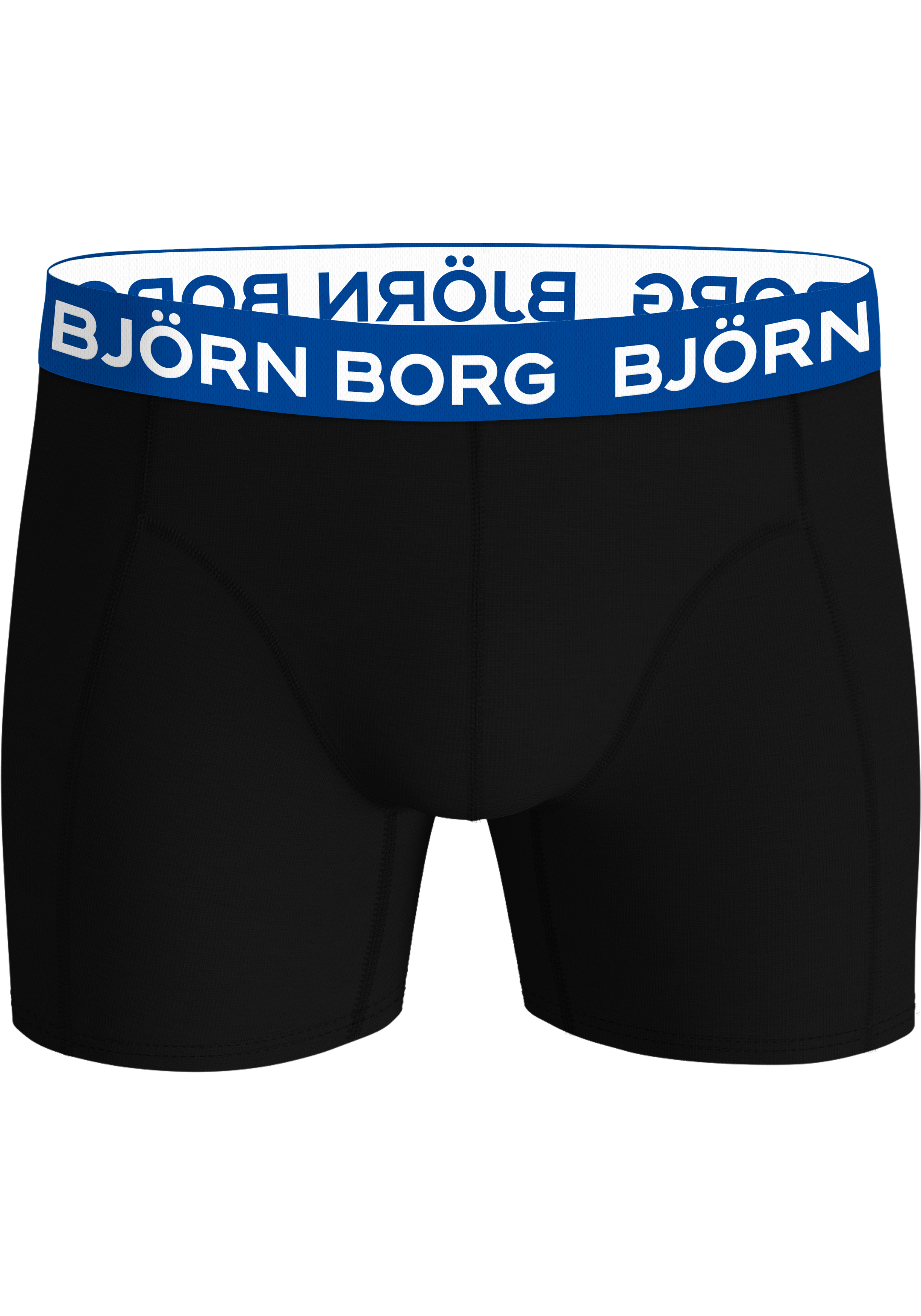 Bjorn Borg Cotton Stretch boxers, heren boxers normale lengte (7-pack), zwart met gekleurde tailleband