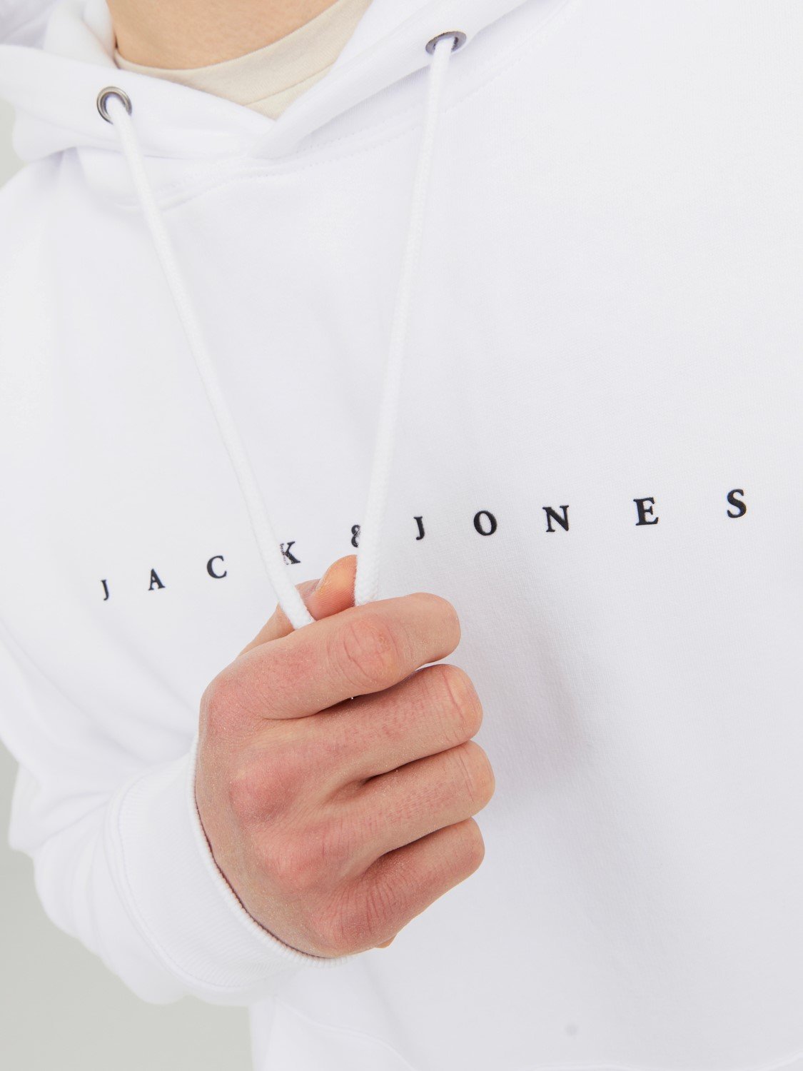 JACK & JONES Star jj sweat hood regular fit, heren hoodie katoenmengsel met capuchon, wit