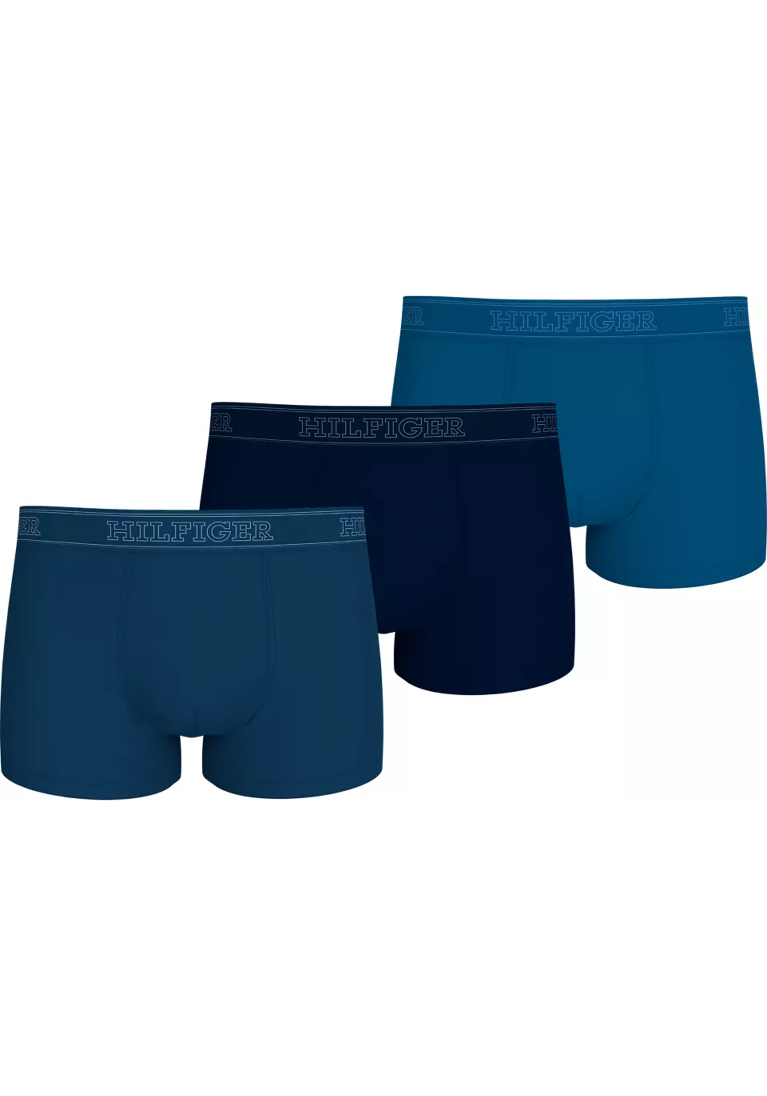 Tommy Hilfiger trunk (3-pack), heren boxers normale lengte, 3 tinten blauw