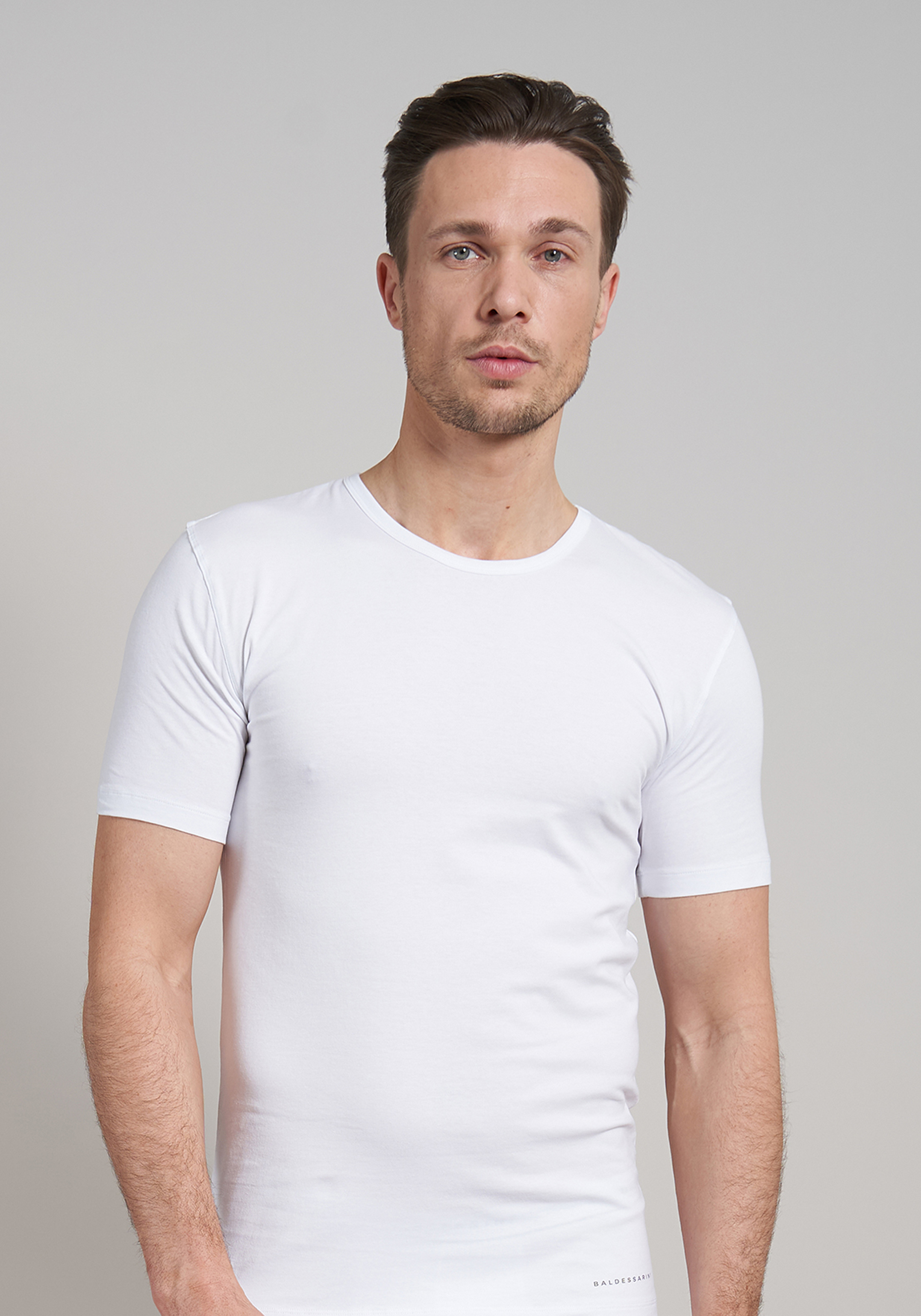 BALDESSARINI heren T-shirt met O-hals (2-pack), wit