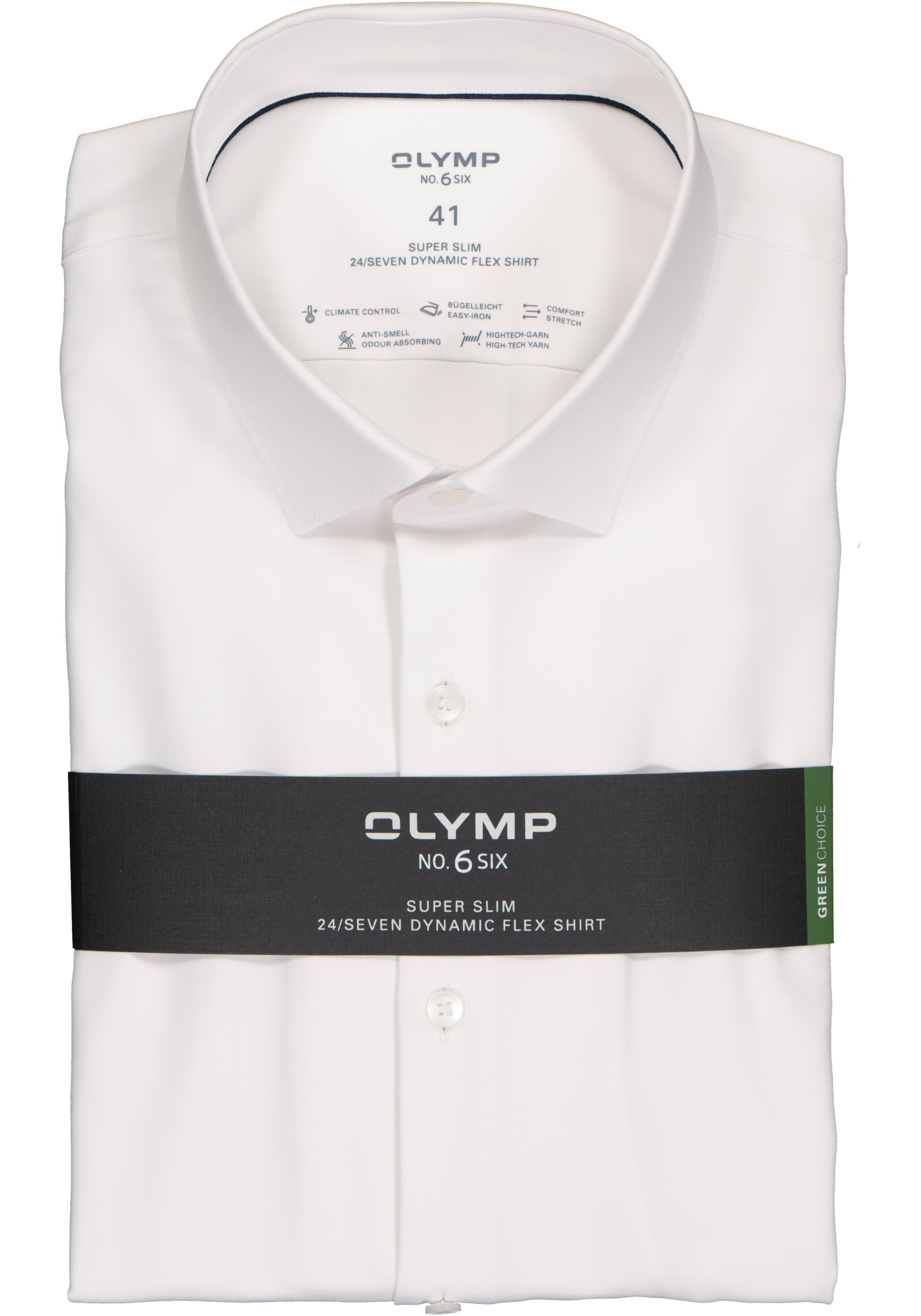 OLYMP No. 6 super slim fit overhemd 24/7, wit