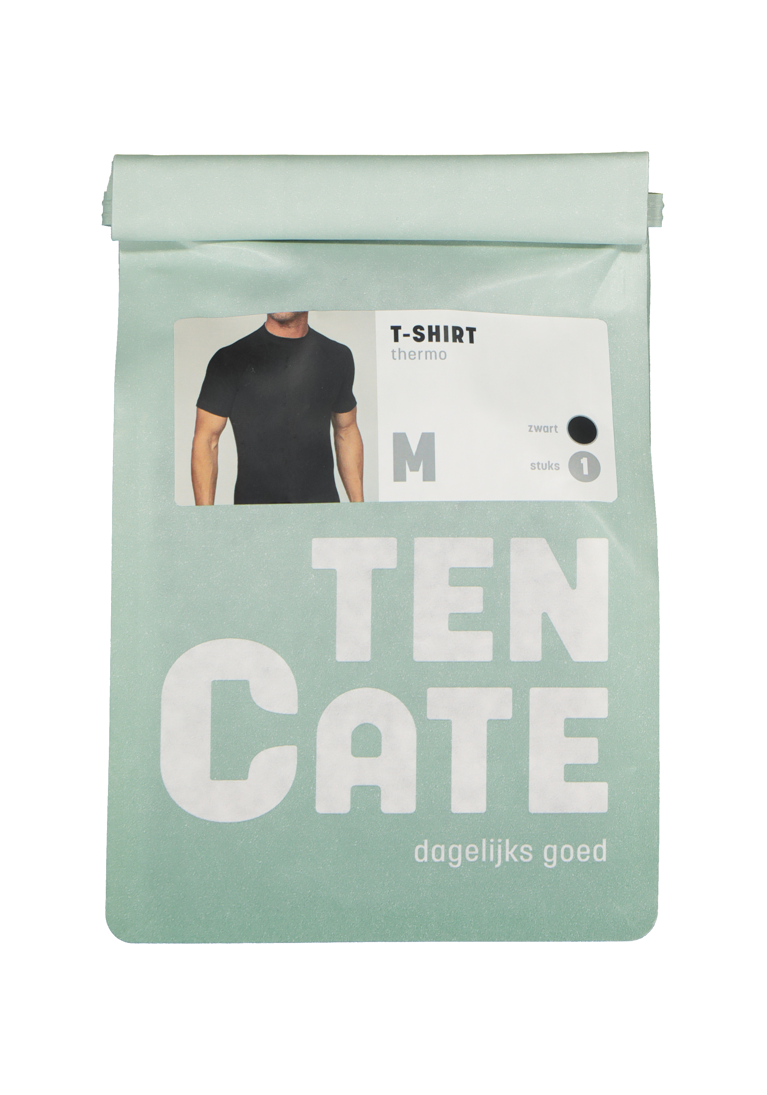 TEN CATE Thermo men T-shirt, heren thermo T-shirt korte mouw en O-hals, zwart