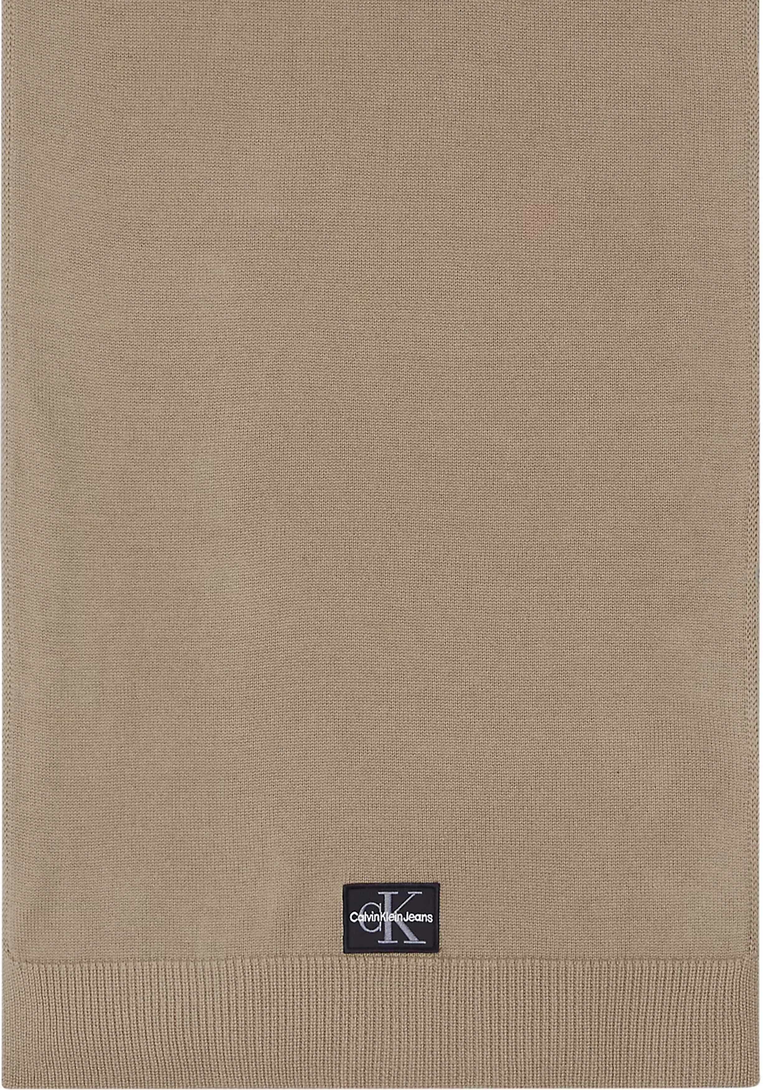 Calvin Klein sjaal, monologo patch scarf, beige