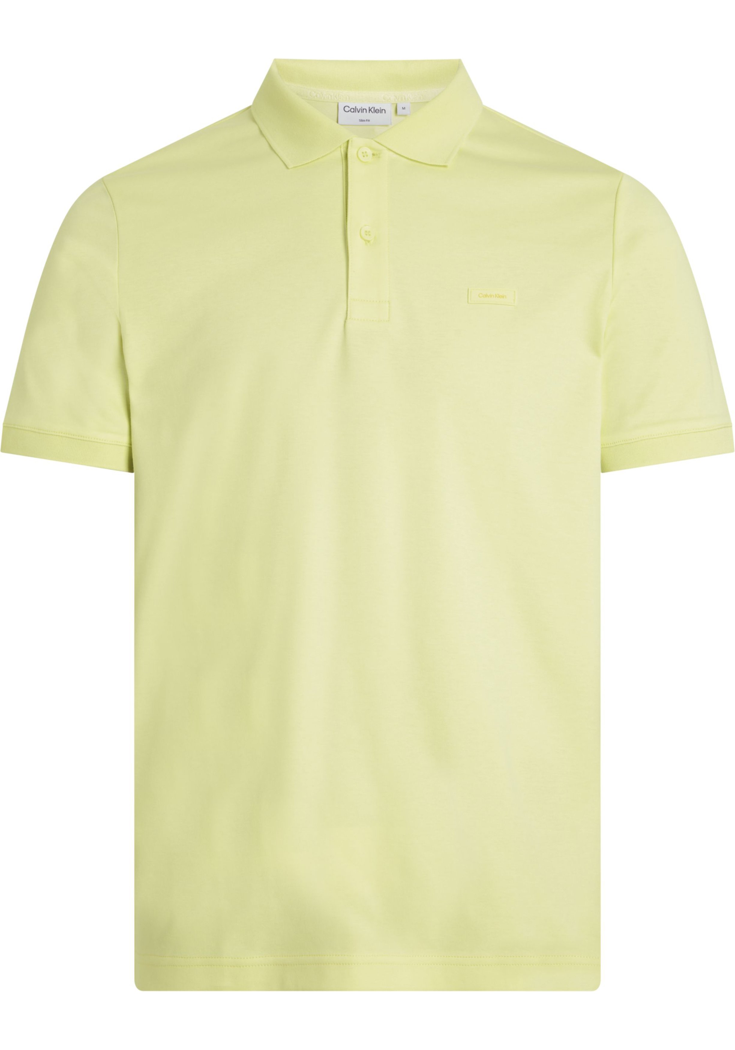 Calvin Klein Smooth Cotton Slim Polo, heren poloshirt, geel