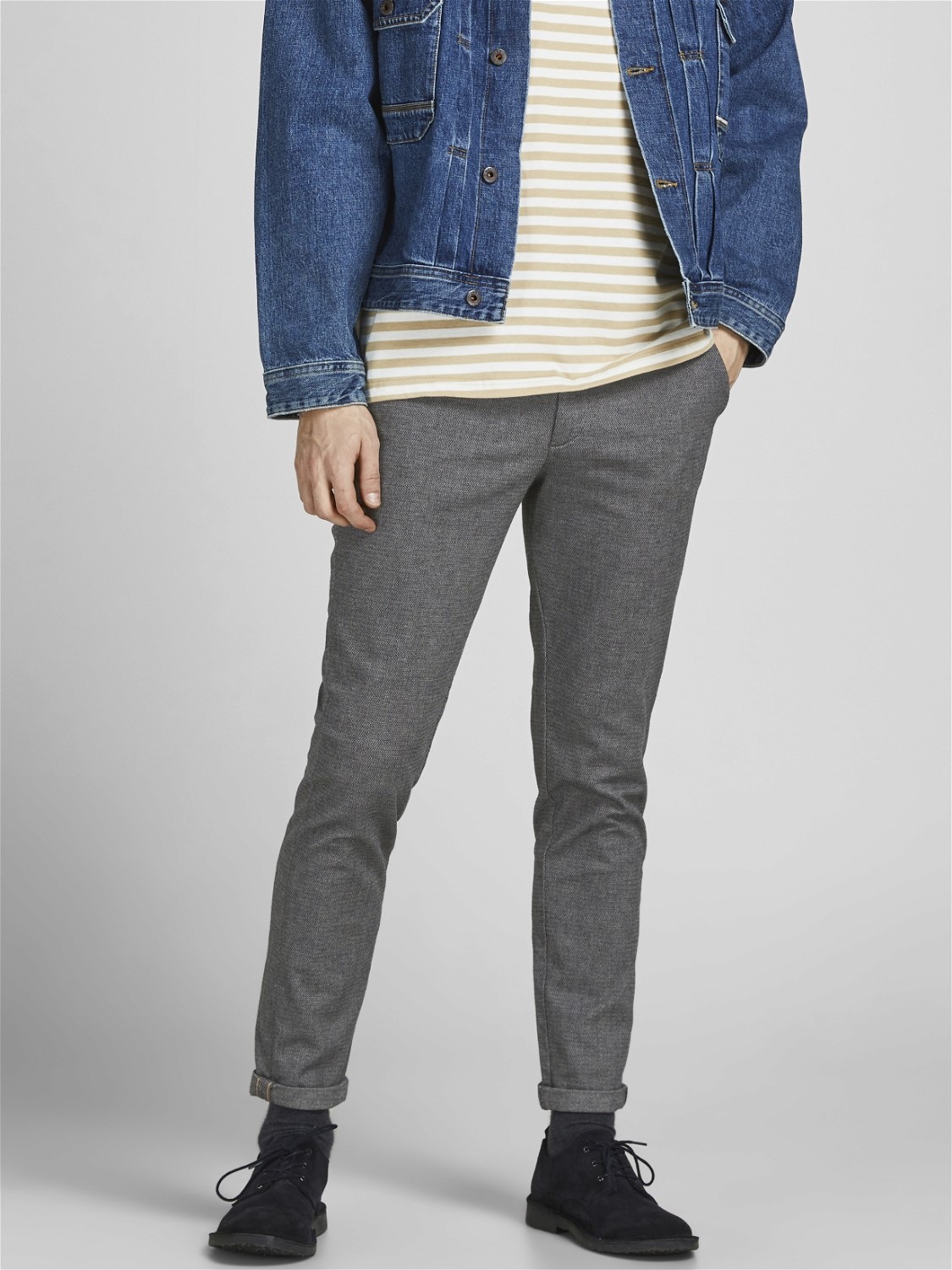 JACK & JONES Marco Fury slim fit, heren chino, donkergrijs