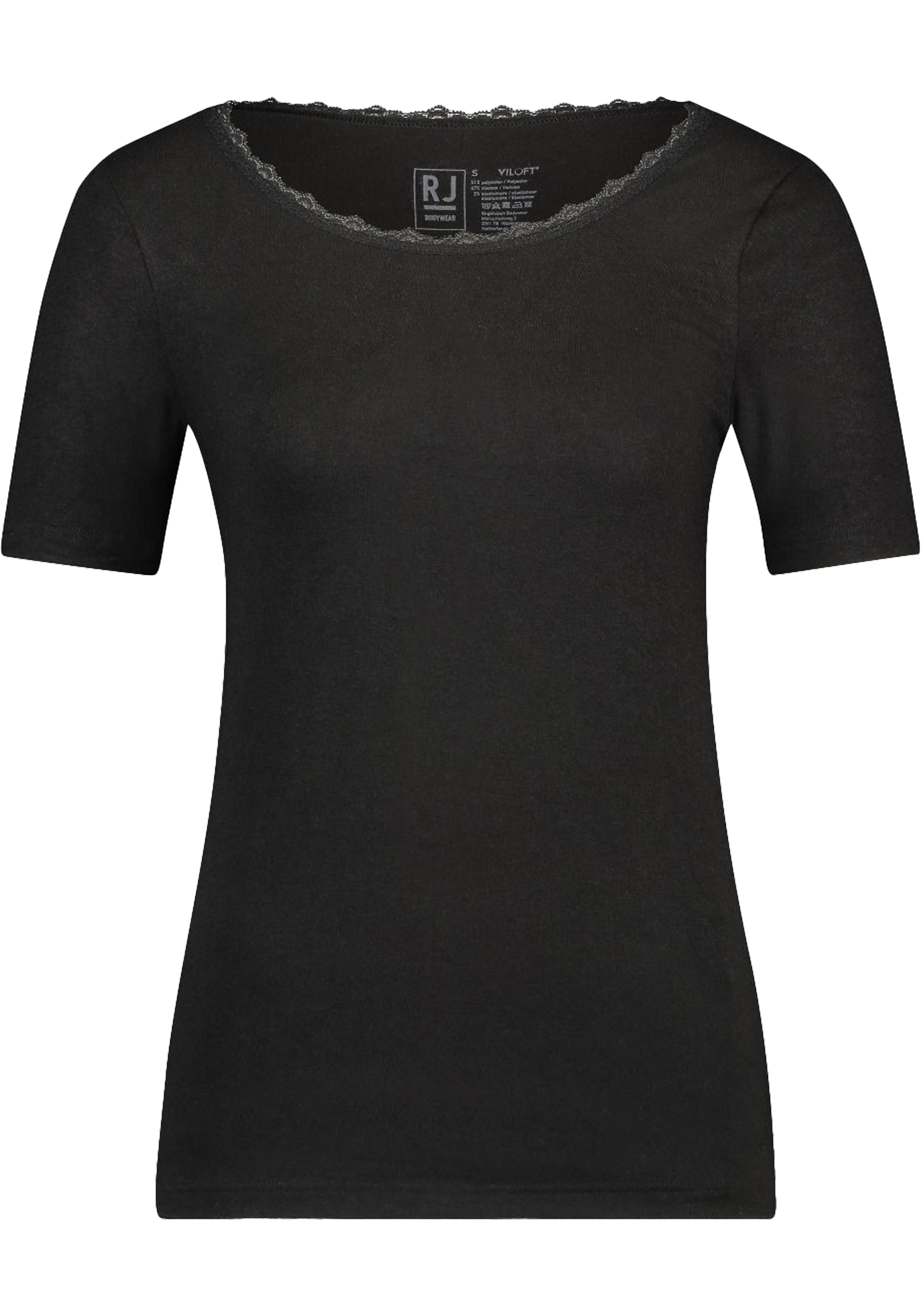 RJ Bodywear Thermo dames T-shirt kant (1-pack), zwart