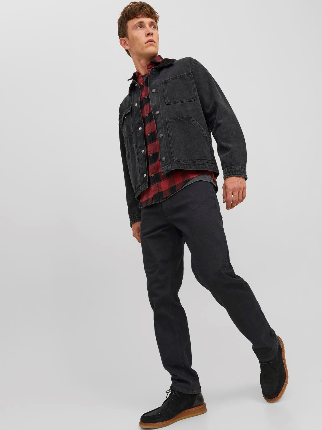 JACK & JONES Clark Evan regular fit, heren jeans, zwart denim