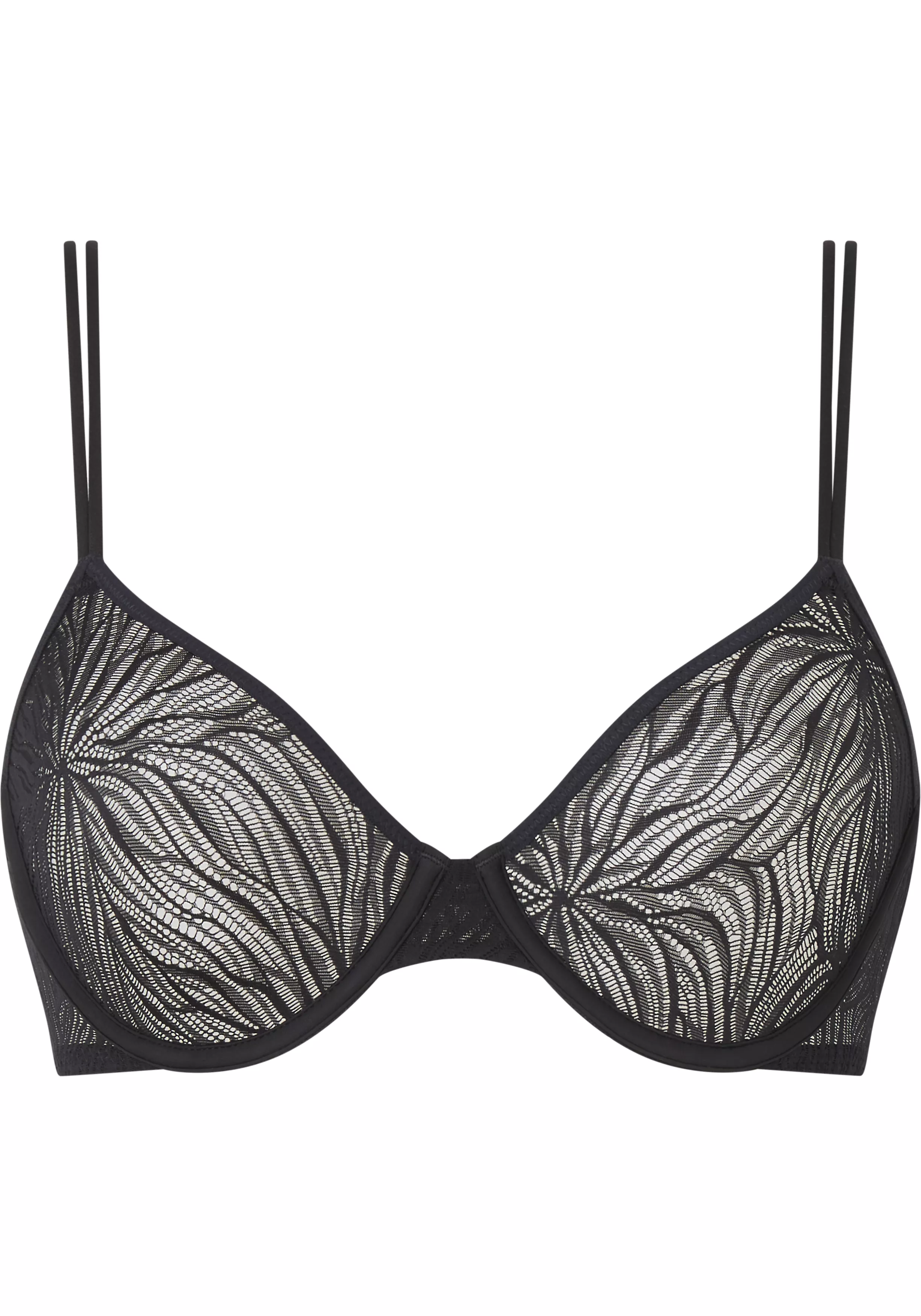 Calvin Klein dames Sheer Marquisette unlined demi bra, beugel BH, zwart