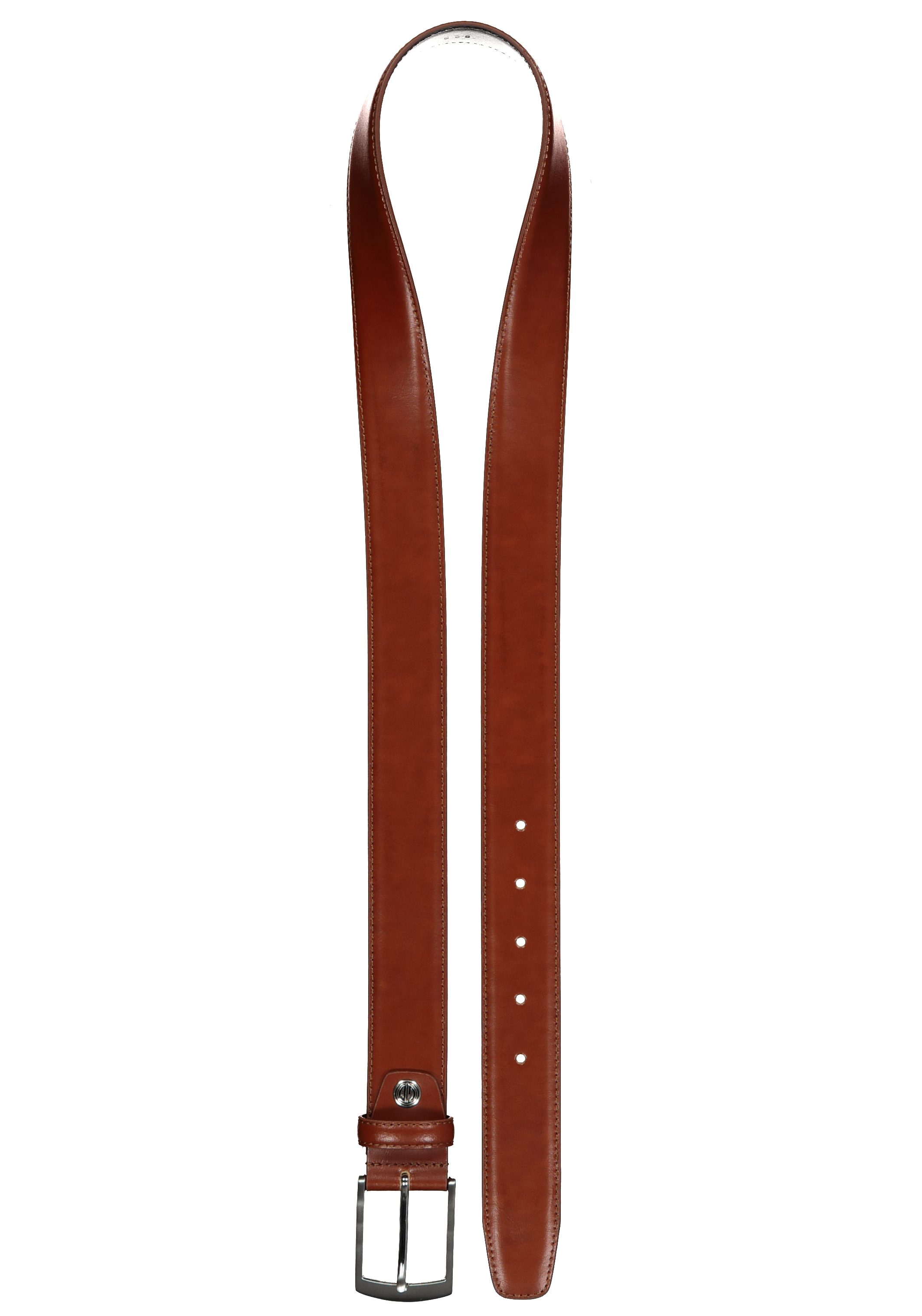 LINDENMANN leren heren riem, cognac