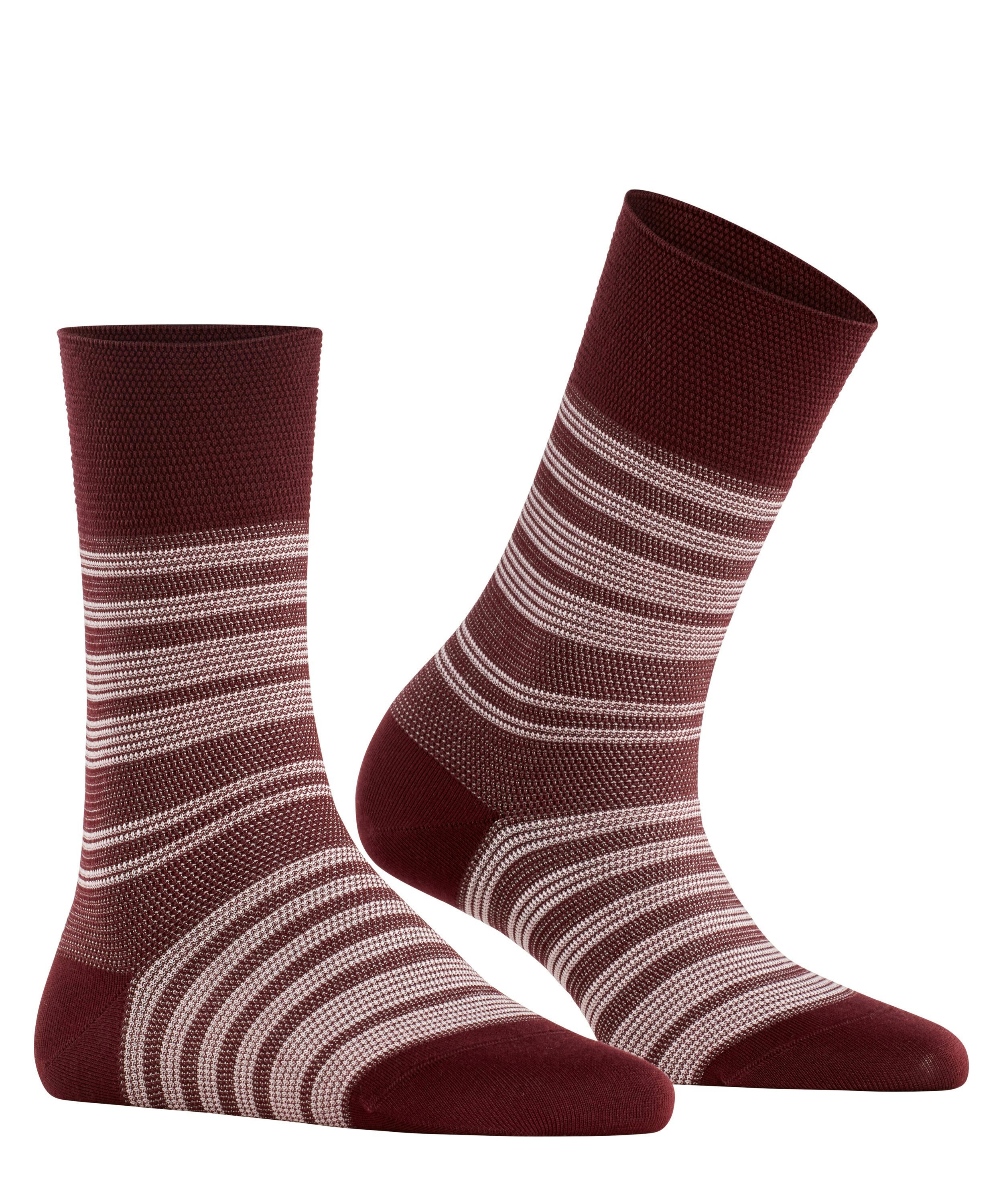 FALKE Sunset Stripe damessokken, rood (claret)