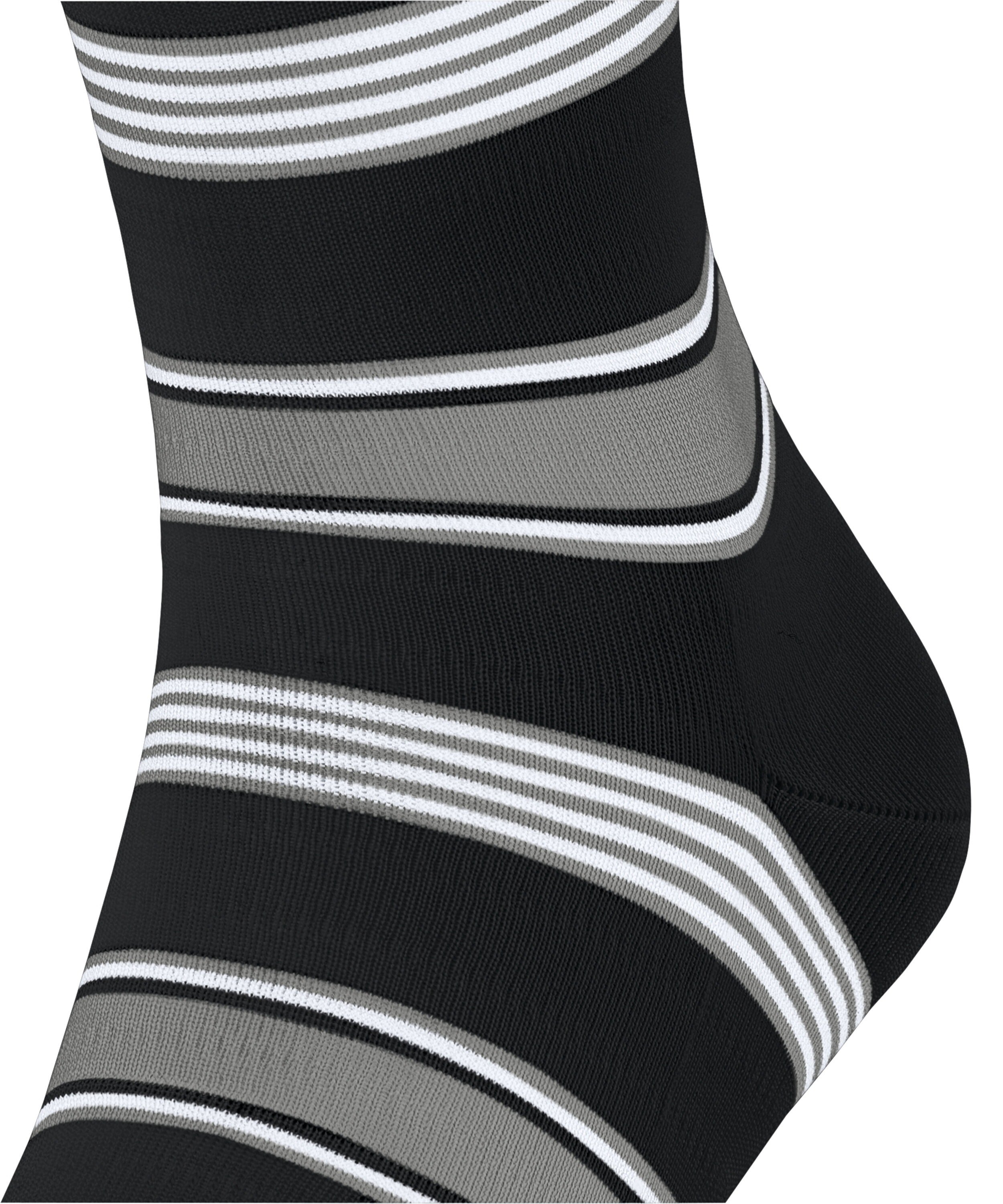 FALKE Marina Stripe herensokken, zwart (black)