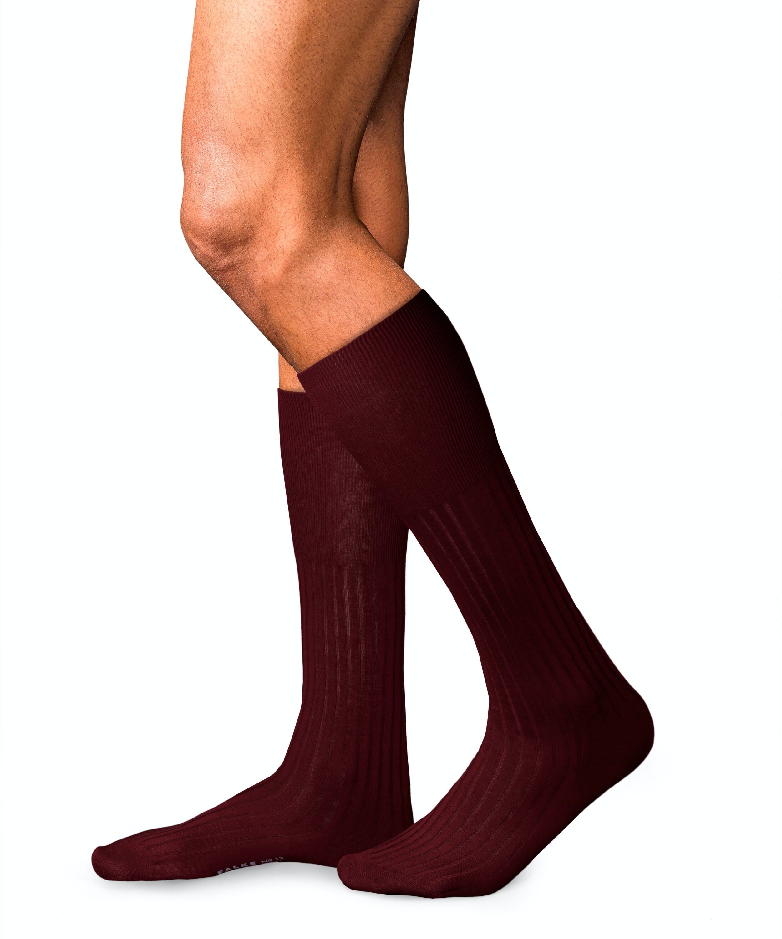 FALKE No. 13 Finest Piuma Cotton heren kniekousen, rood (barolo)