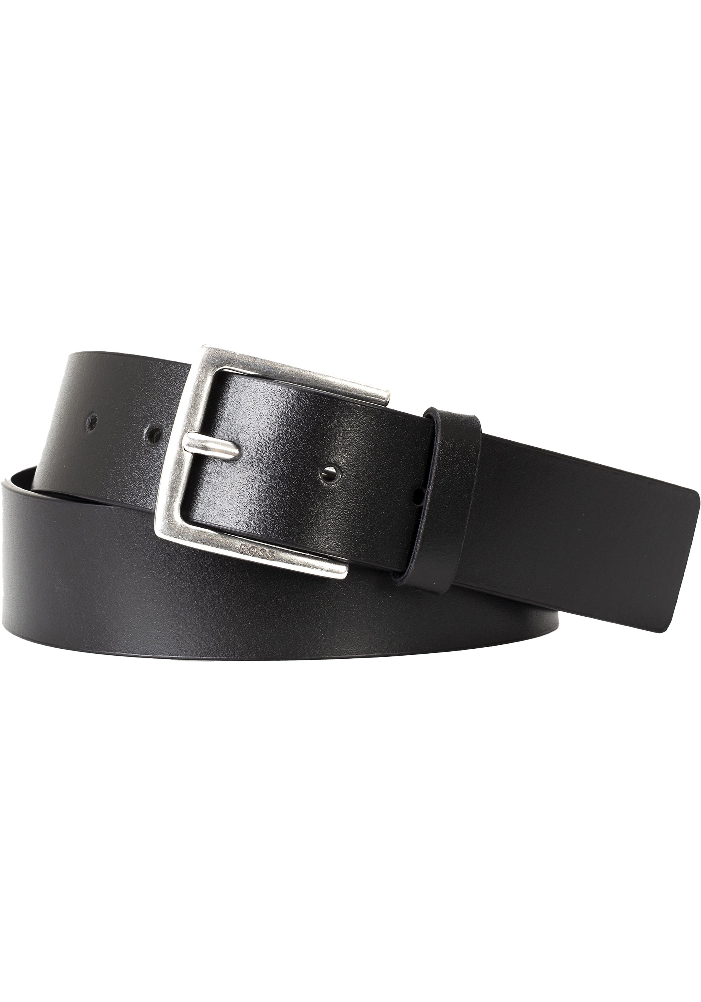 BOSS leren heren riem, zwart