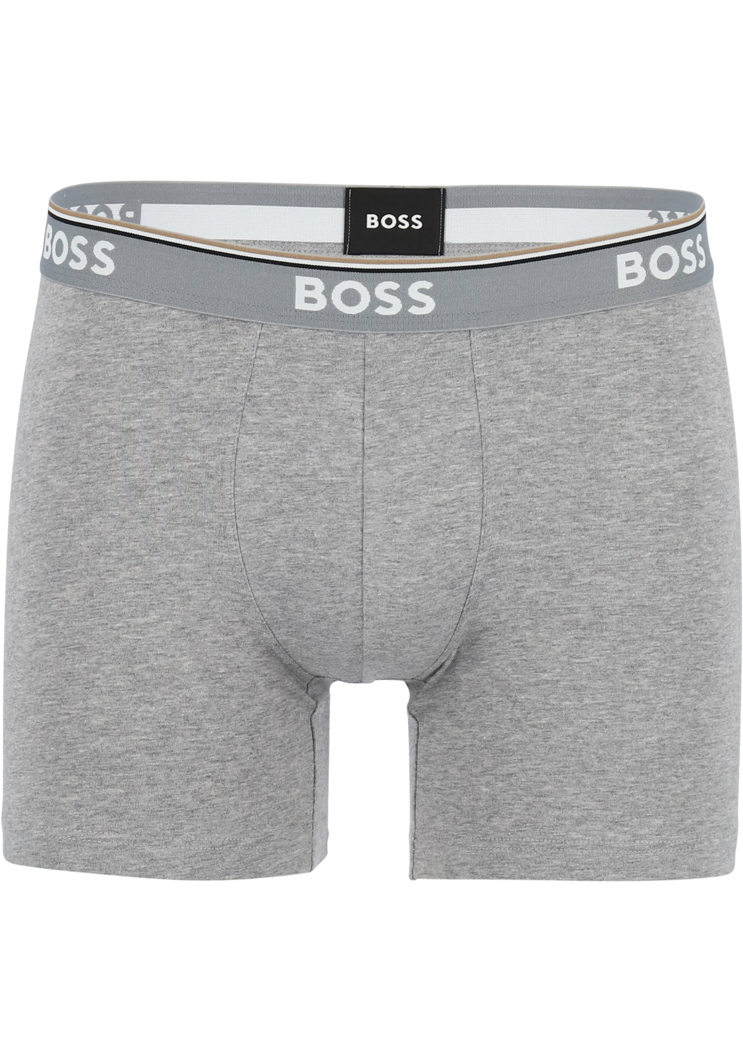 HUGO BOSS Power boxer briefs (3-pack), heren boxers normale lengte, grijs, grijs, zwart