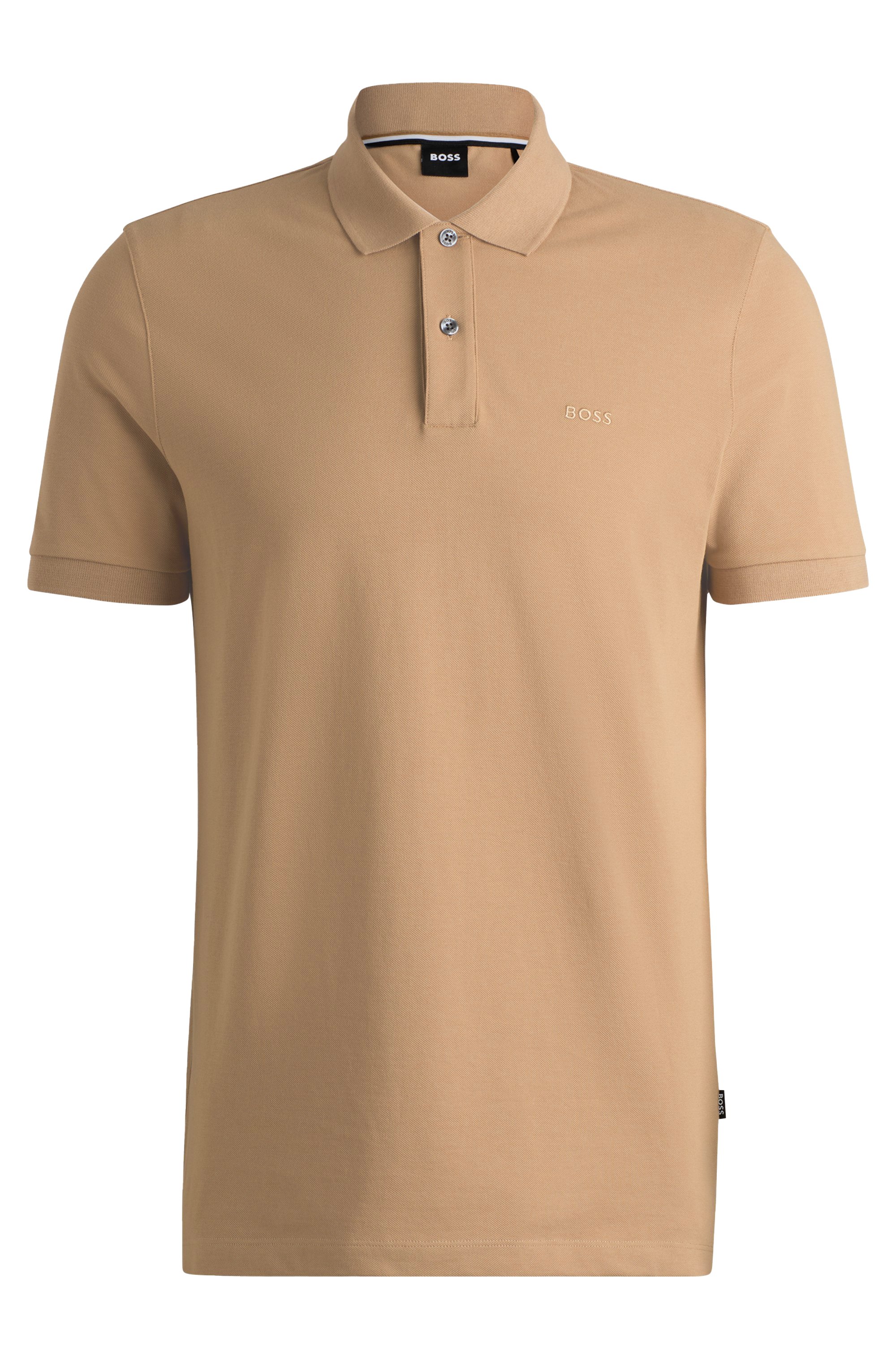 BOSS Pallas regular fit polo, pique, midden beige