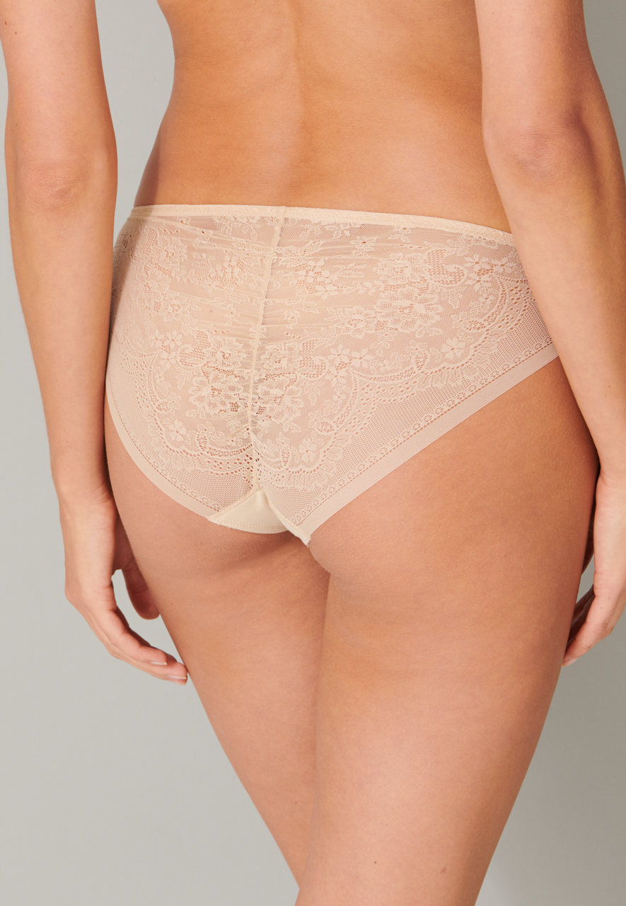 SCHIESSER Invisible Lace slip (1-pack), dames slip microvezels kant sandkleur