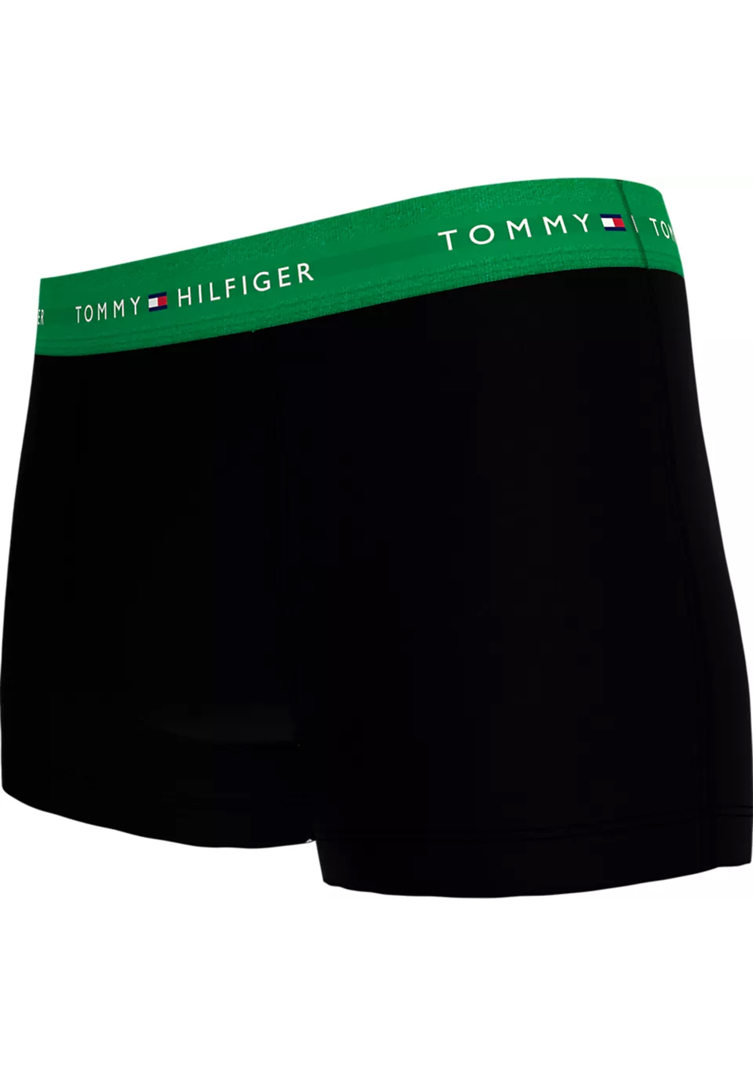 Tommy Hilfiger trunk (3-pack), heren boxers normale lengte, zwart met gekleurde tailleband