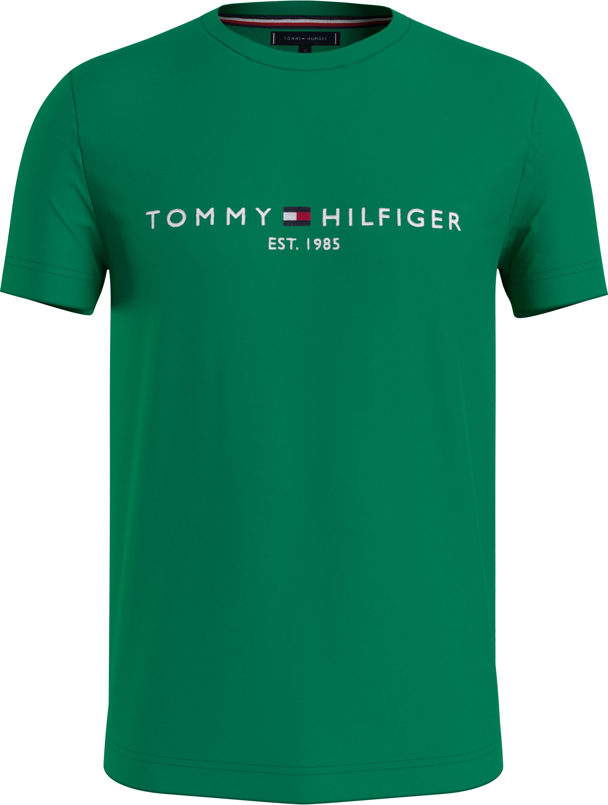 Tommy Hilfiger Tommy Logo Tee, heren T-shirt korte mouw O-hals, groen