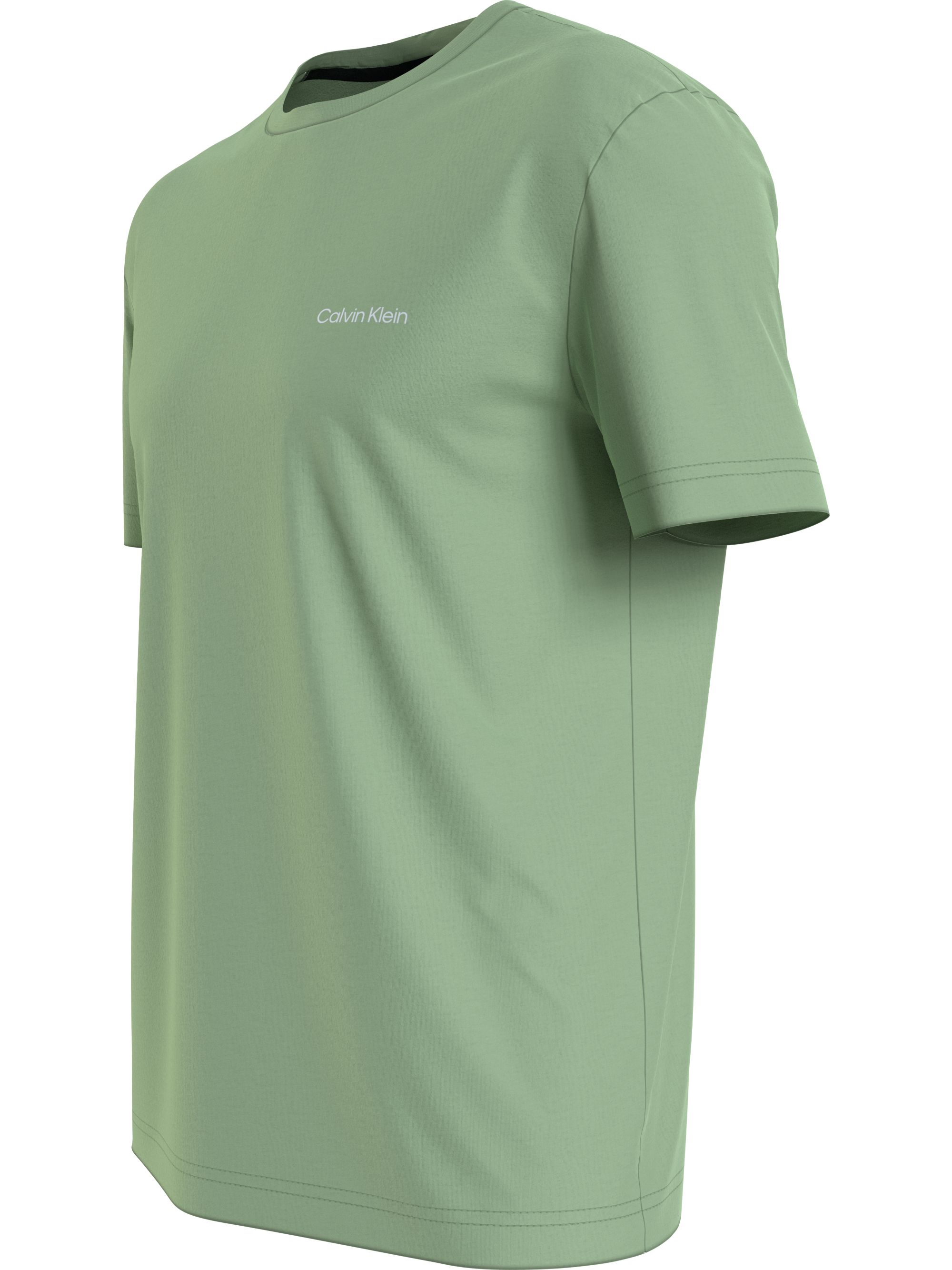 Calvin Klein Micro Logo Interlock T-shirt, heren T-shirt korte mouw O-hals, groen