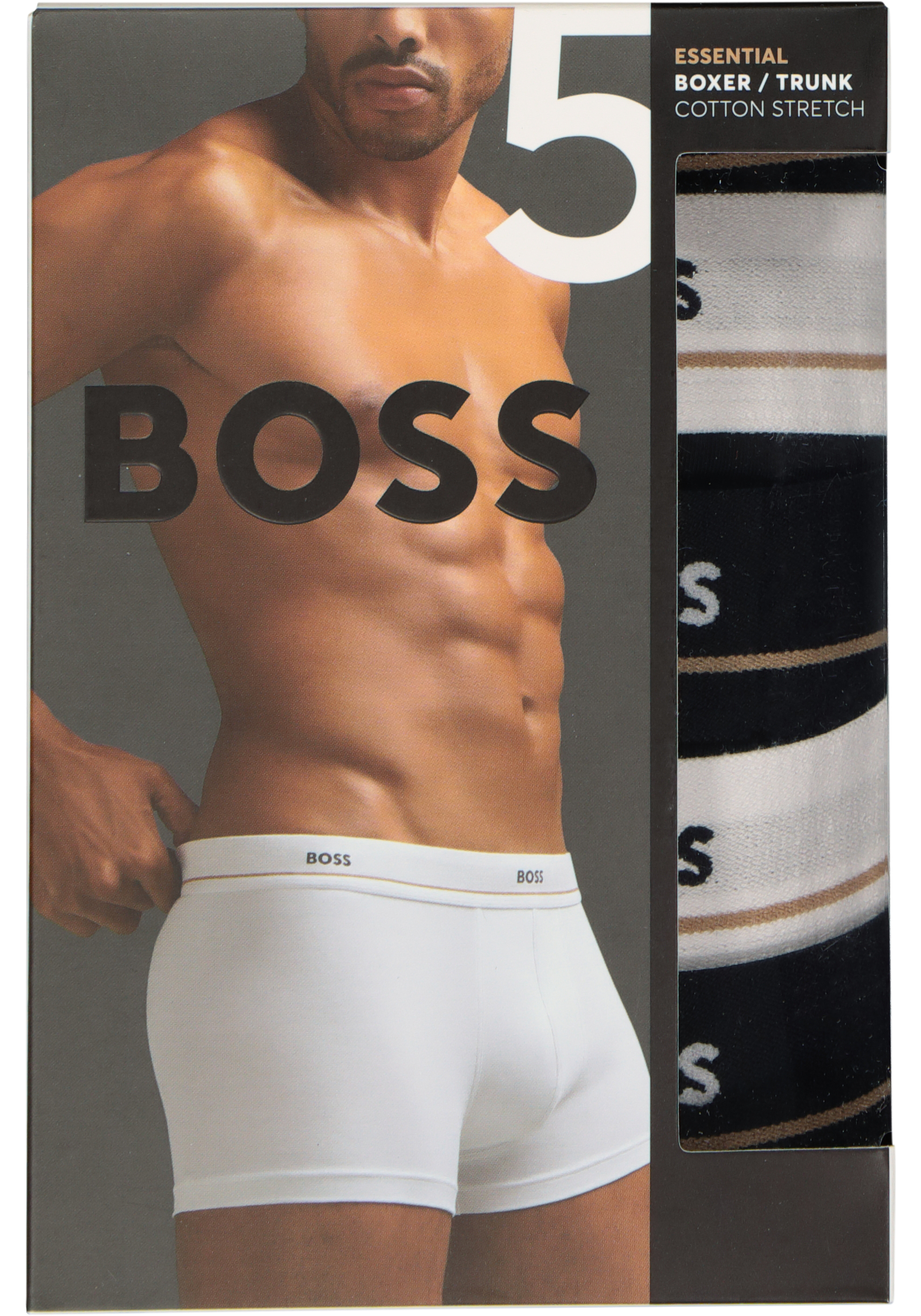 HUGO BOSS Essential trunks (5-pack), heren boxers kort, zwart