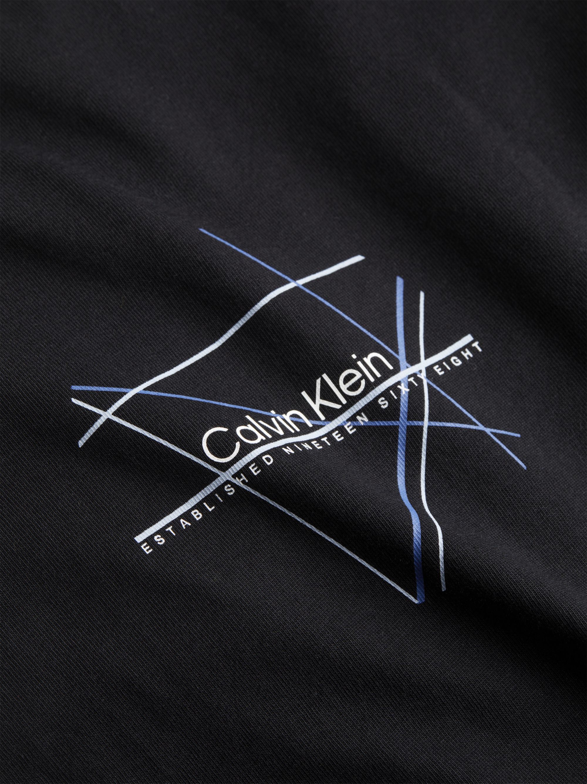 Calvin Klein Linear Chest Graphic T-shirt, heren T-shirt korte mouw O-hals, zwart dessin