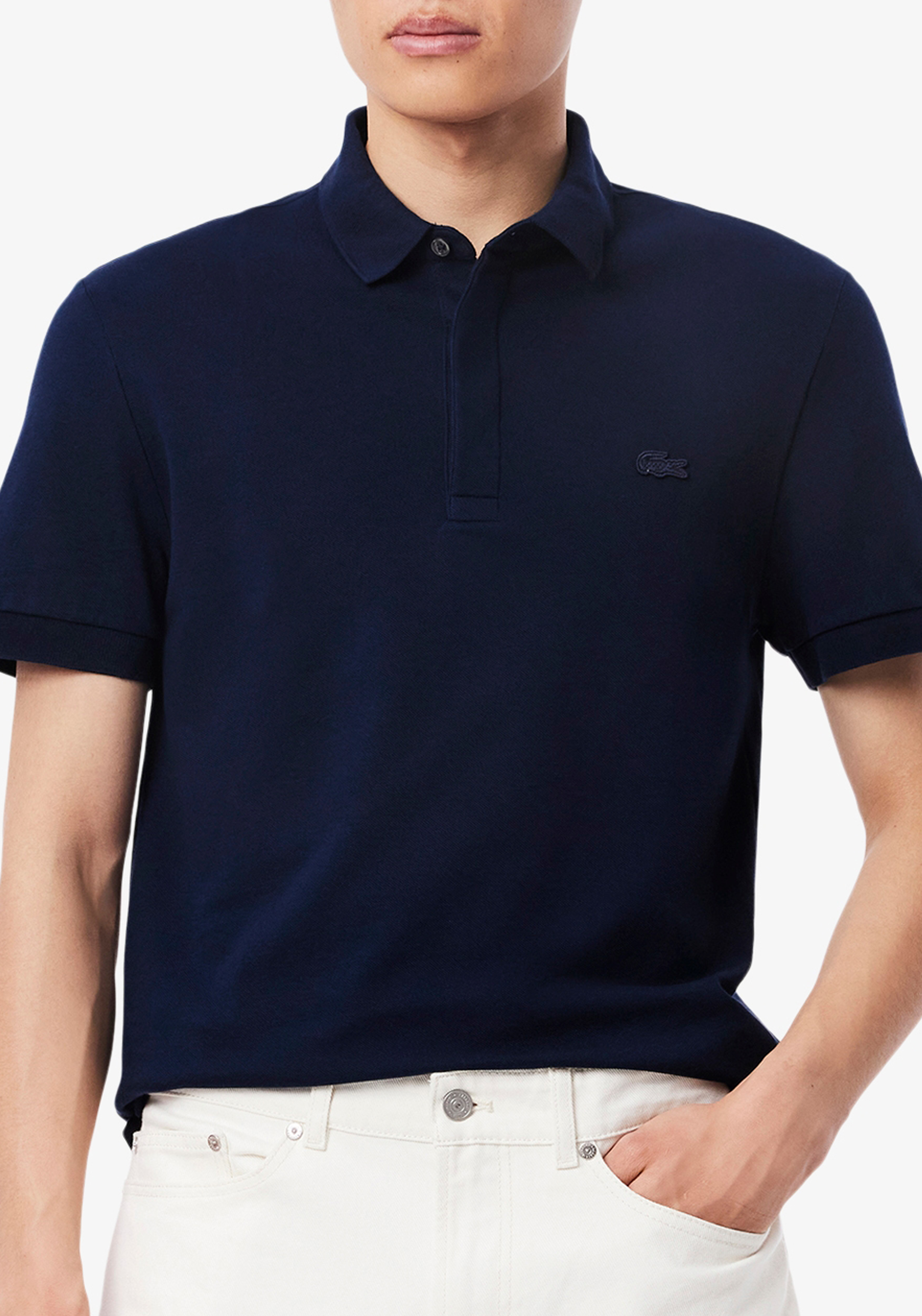 Lacoste Paris Stretch Pique Polo Regular Fit, navy blauw