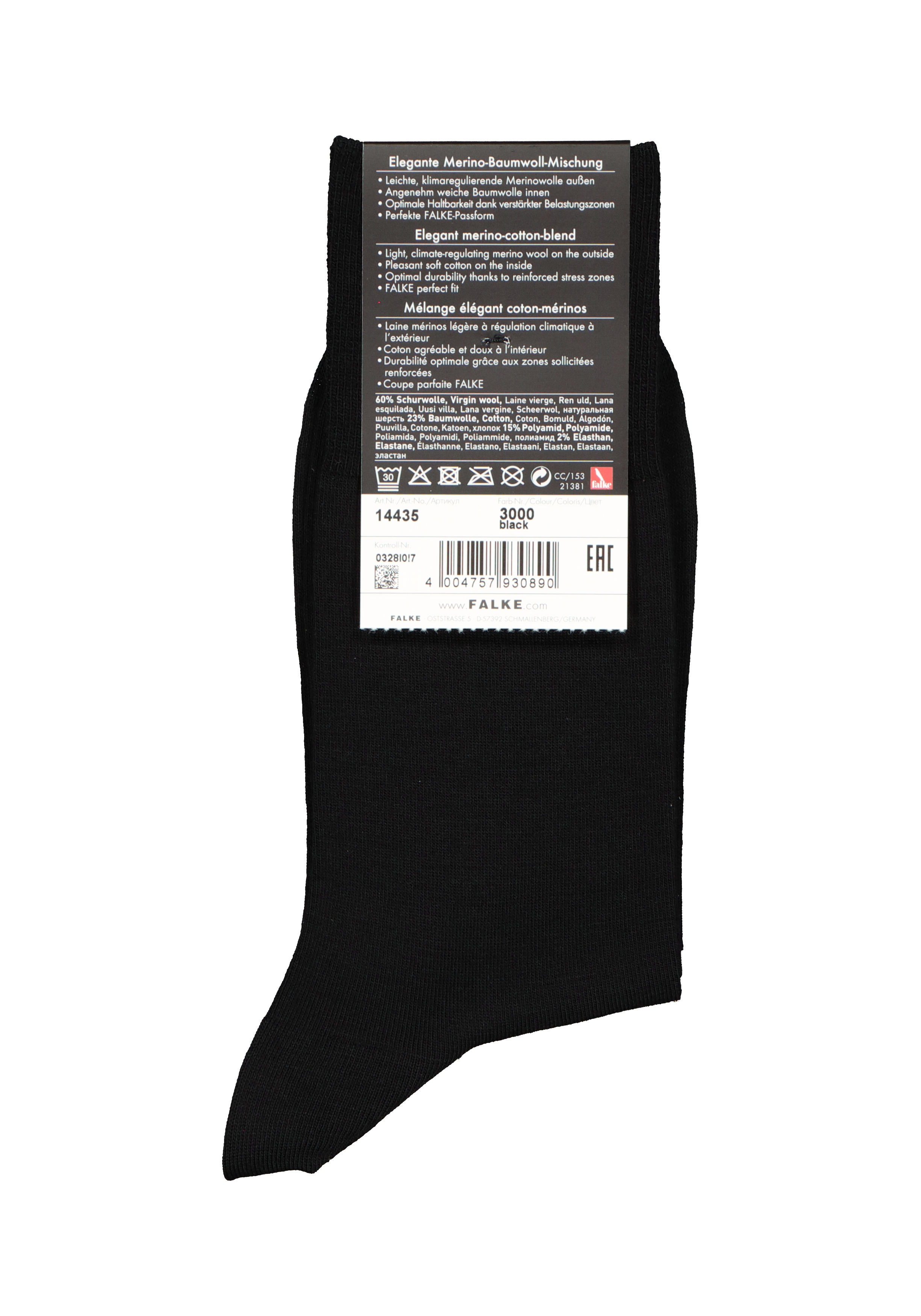 FALKE Airport herensokken, zwart (black)