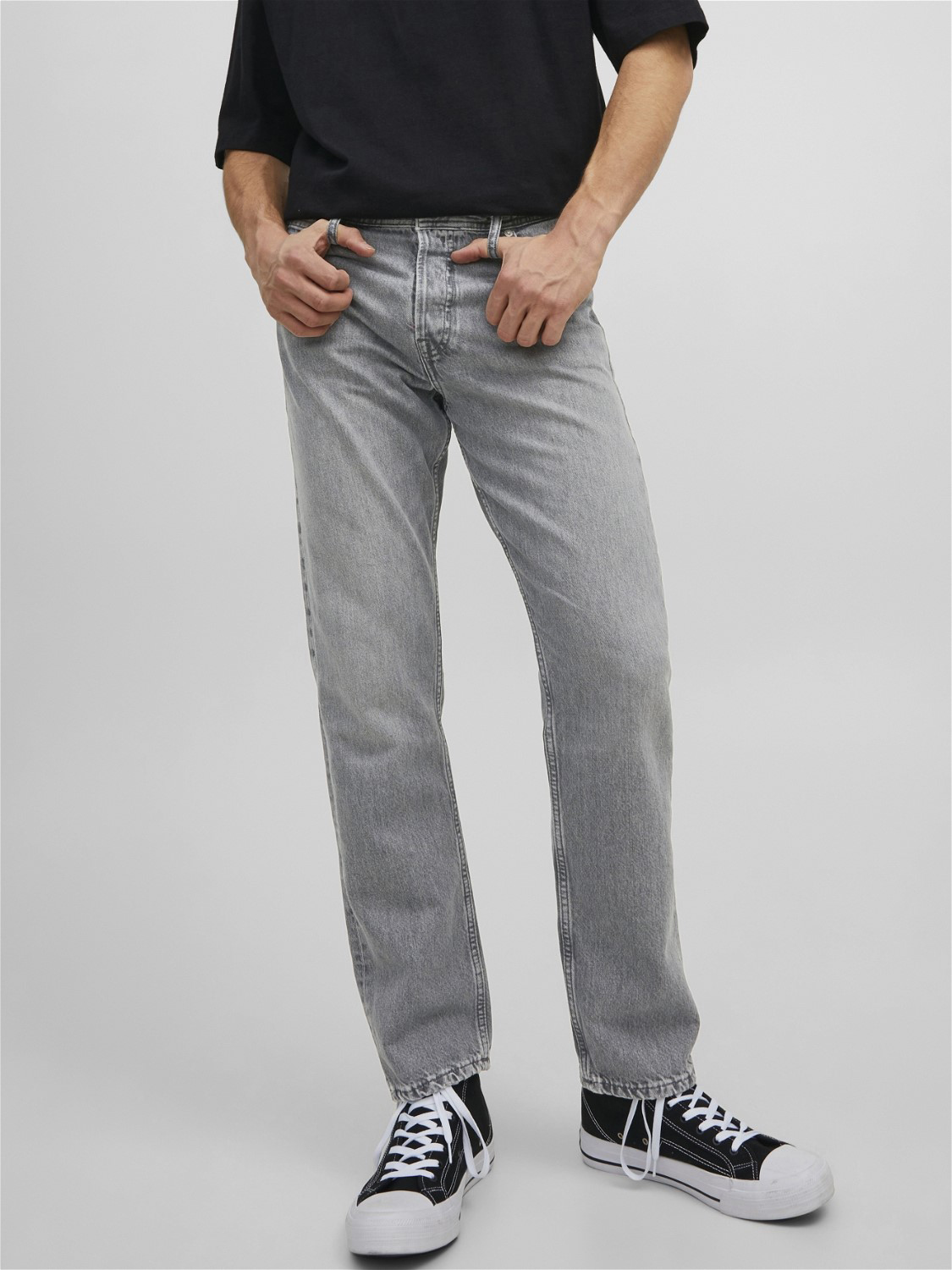 JACK & JONES Chris Original loose fit, heren jeans, grijs denim