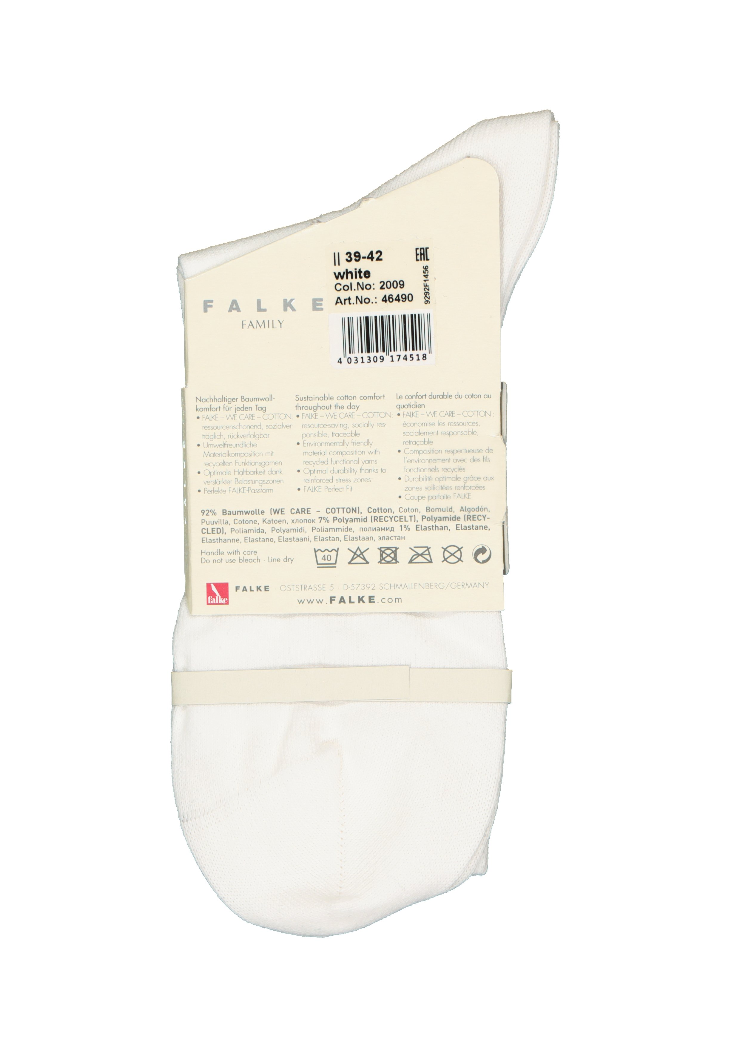 FALKE Family damessokken, katoen, wit (white)