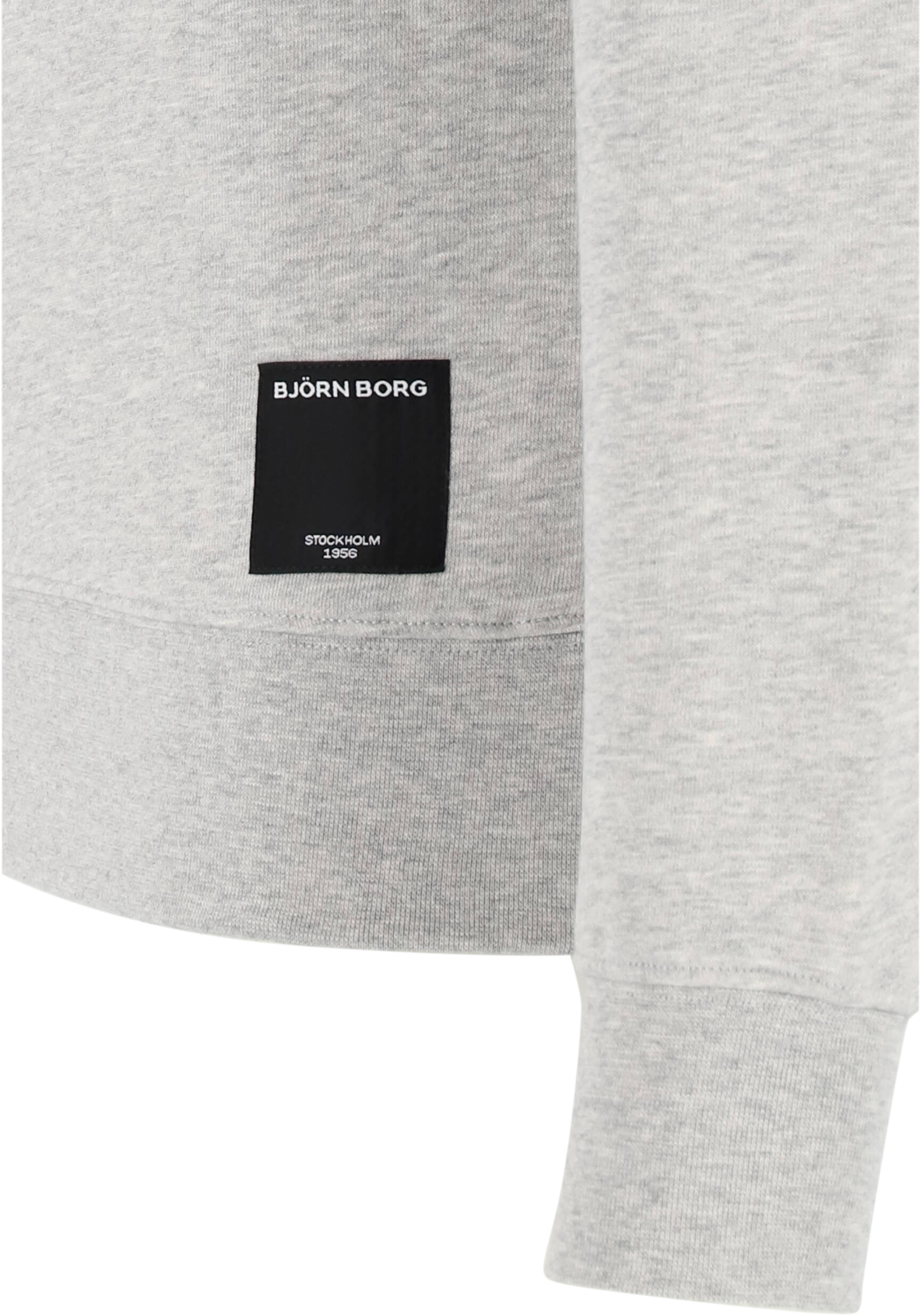 Bjorn Borg crew neck sweater, heren sweatshirt dik, lichtgrijs melange