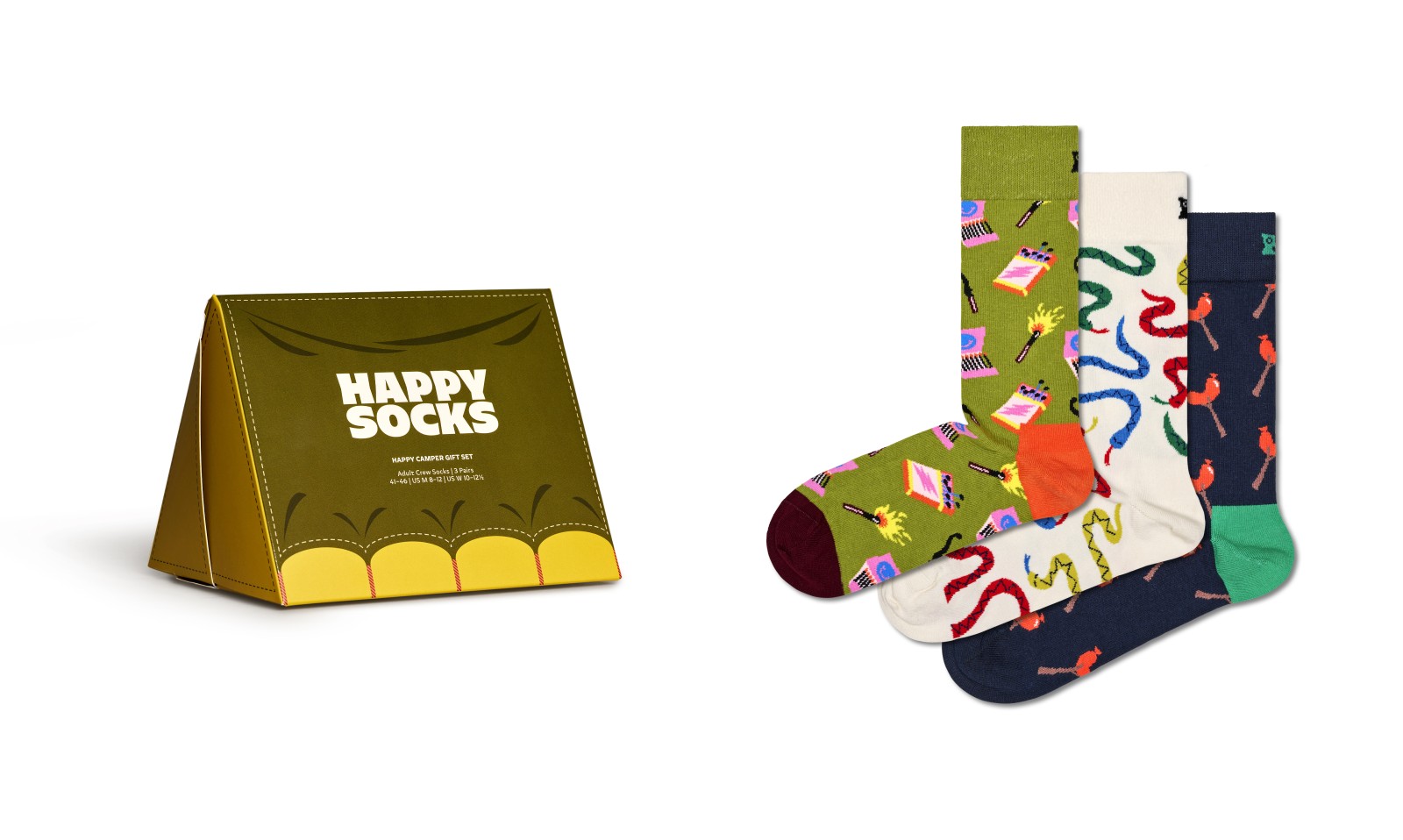 Happy Socks Happy Camper Socks Gift Set (3-pack), unisex sokken in cadeauverpakking