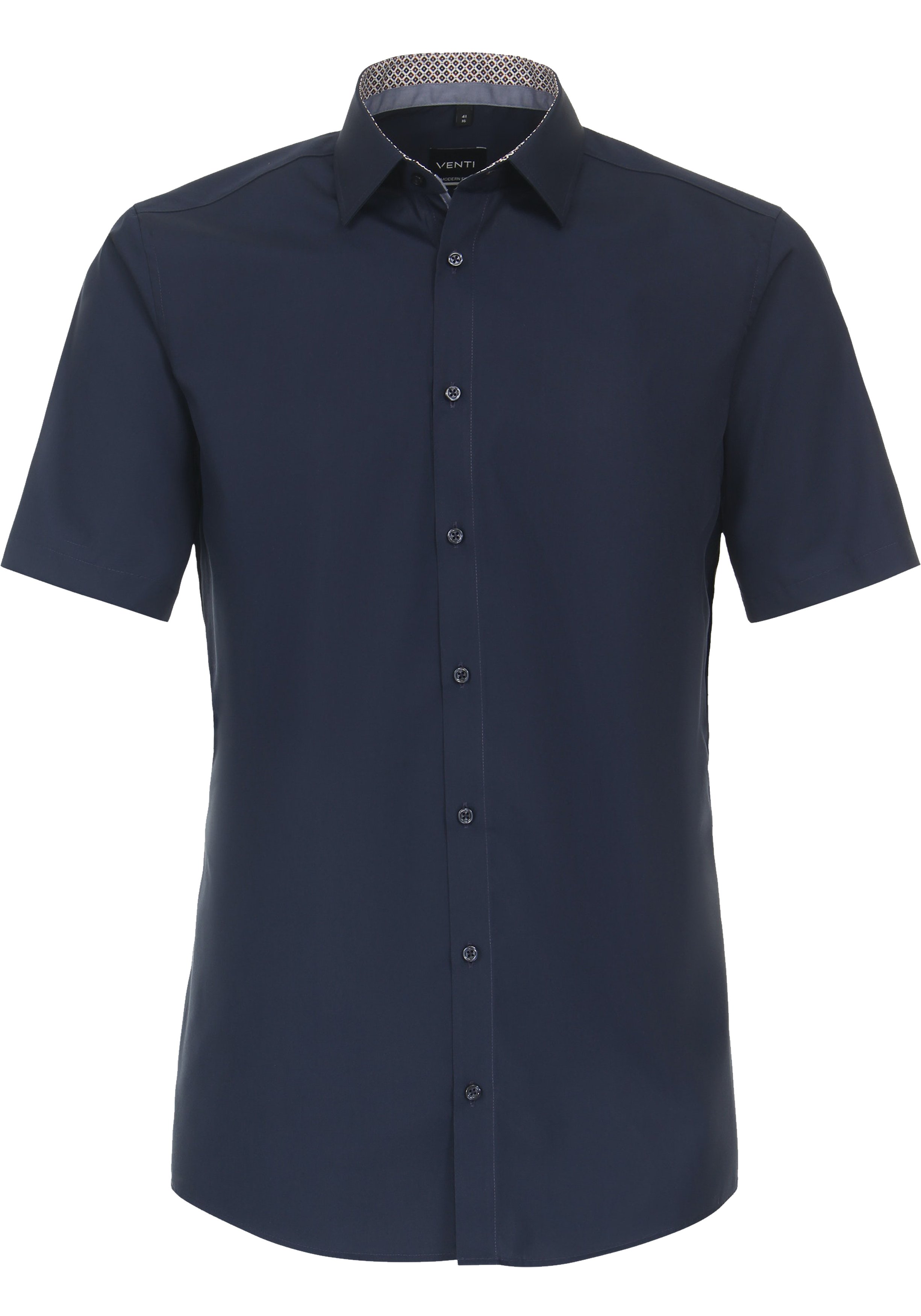 VENTI modern fit overhemd, korte mouw, popeline, blauw