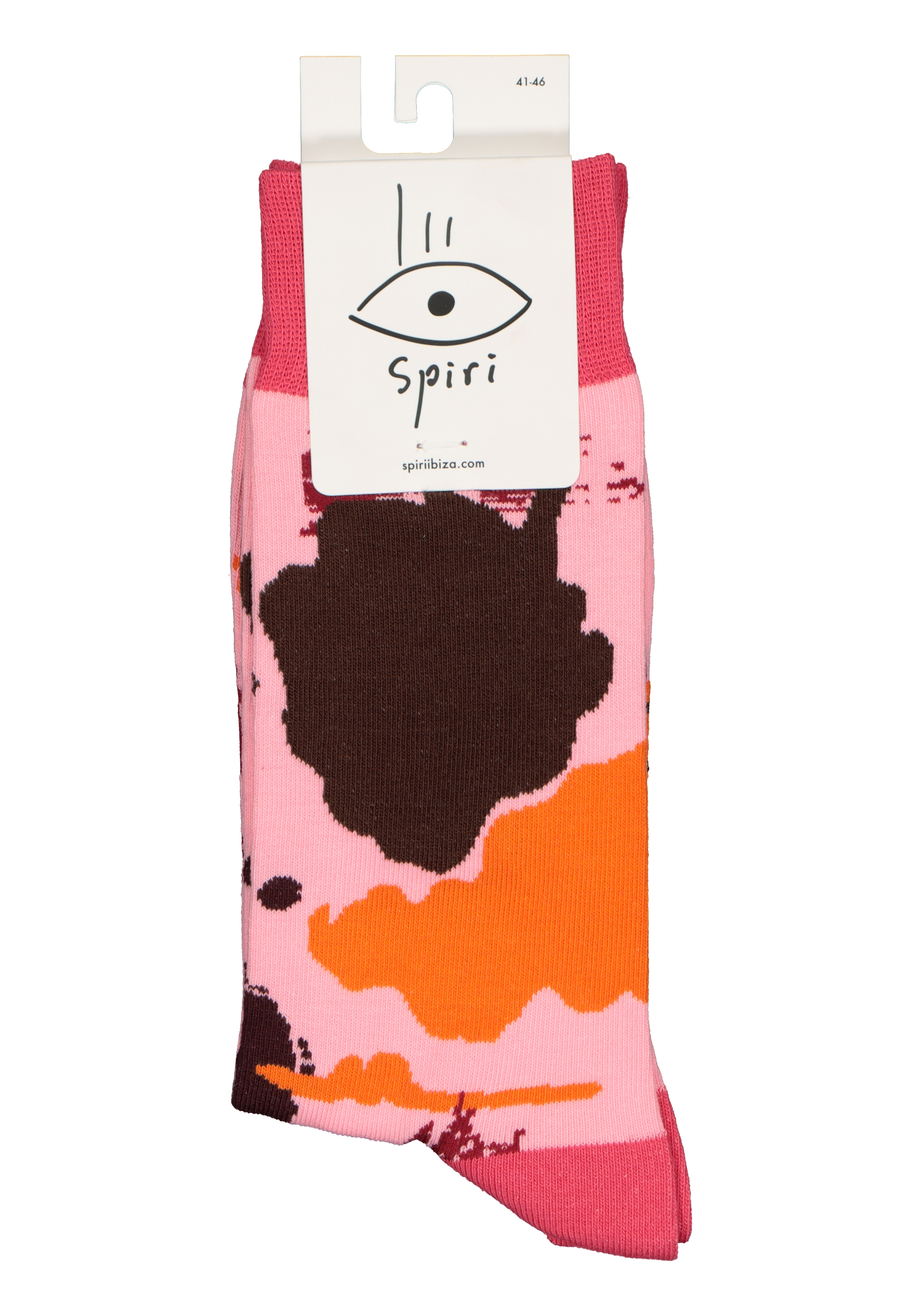 Spiri Socks Energy Flow, unisex sokken, roze oranje en bruin