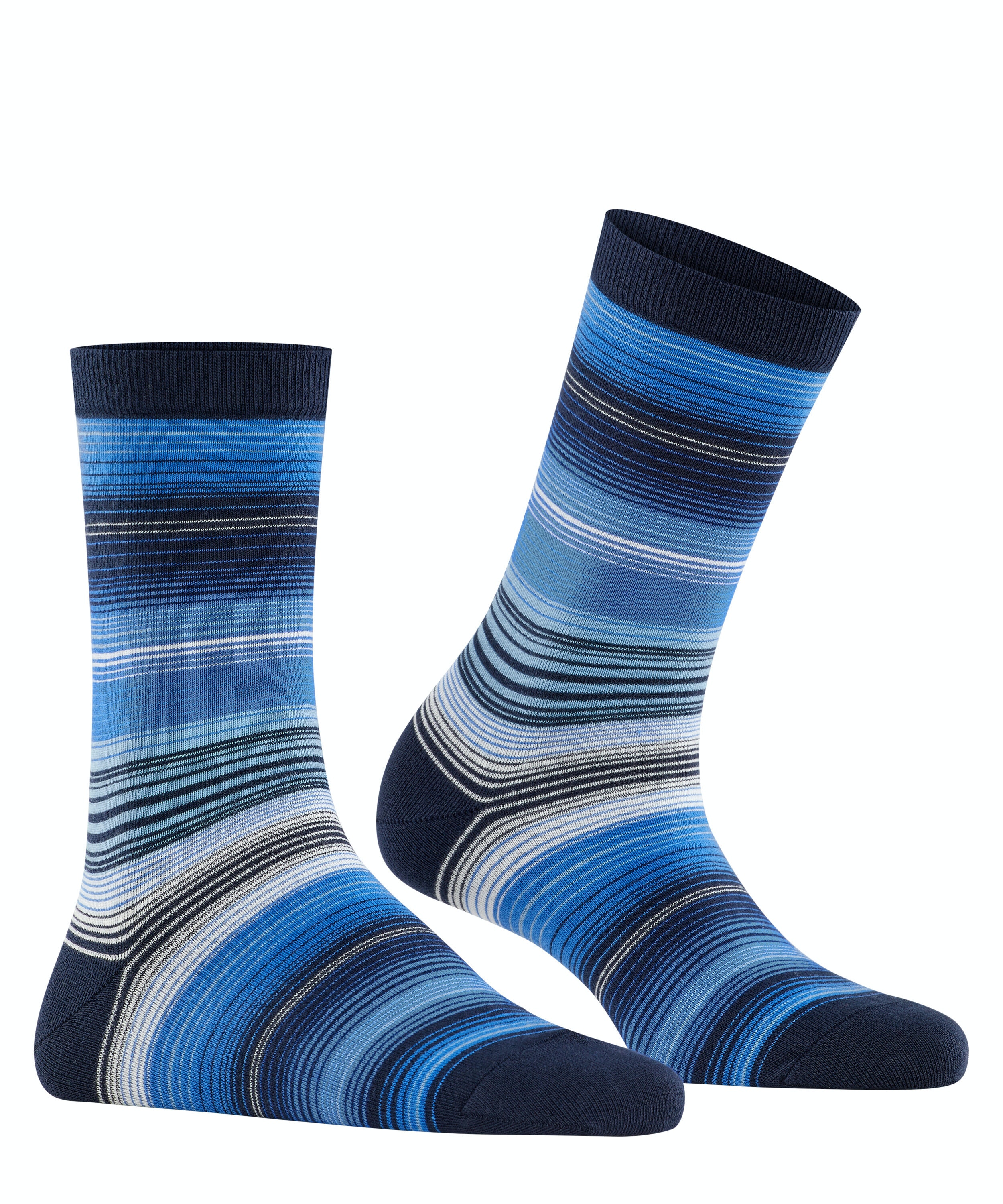 Burlington Stripe damessokken, blauw (marine)